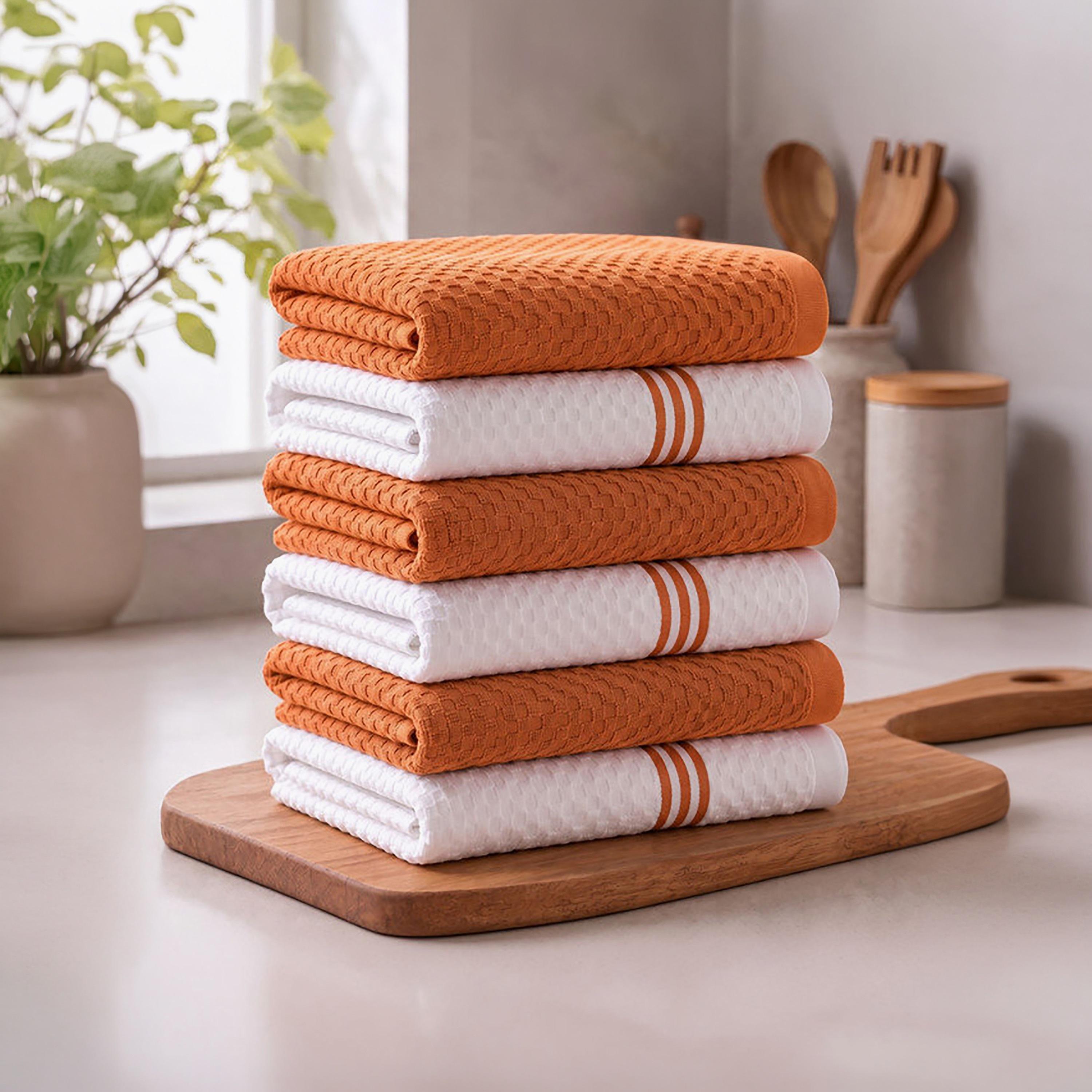 Donetella 6 Piece 400 GSM Cotton Kitchen Towel Set - 38x64 cm-household-kitchen-kitchenlinen-kitchentowelsandlinen-image-1