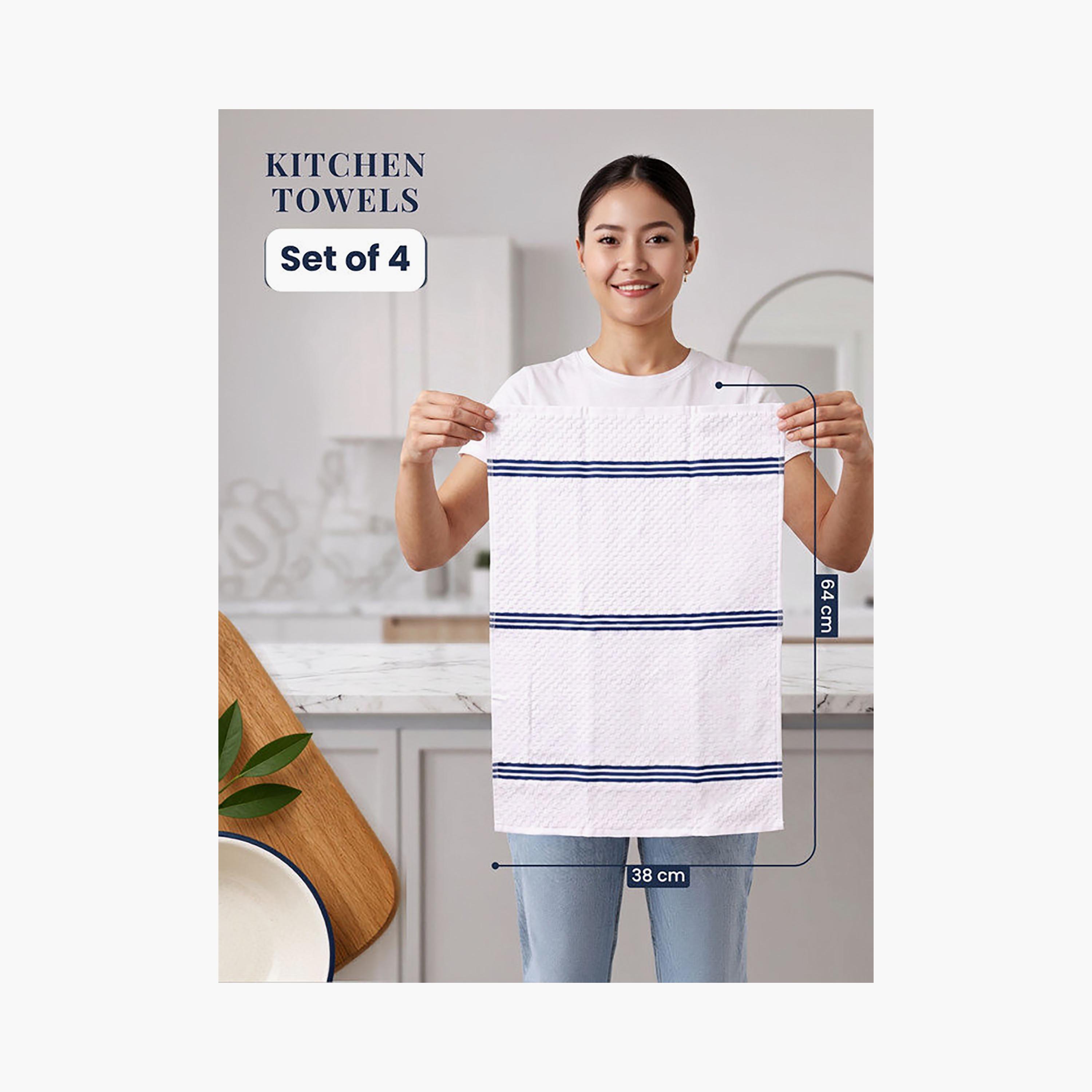Donetella 6 Piece 400 GSM Cotton Kitchen Towel Set - 38x64 cm-household-kitchen-kitchenlinen-kitchentowelsandlinen-image-2