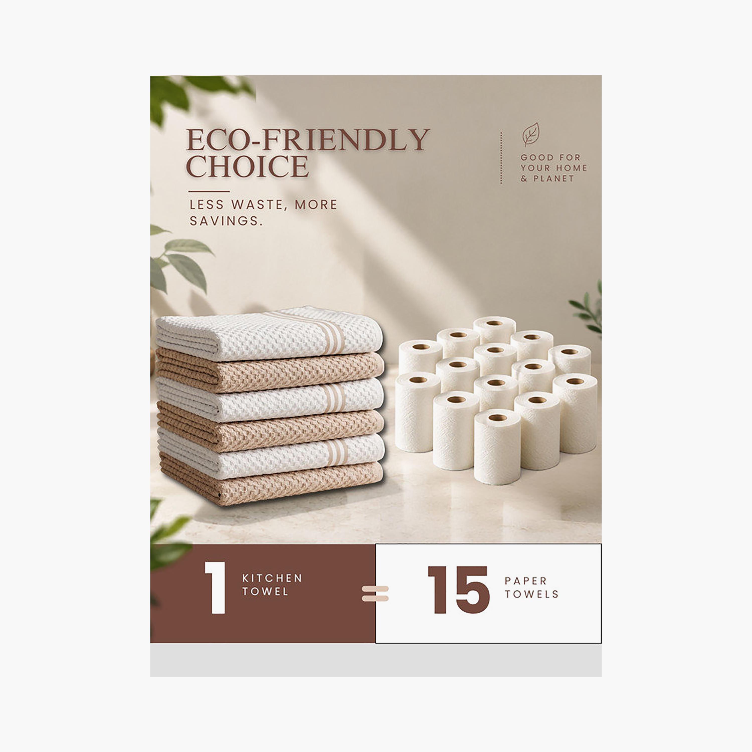 Donetella 6 Piece 400 GSM Cotton Kitchen Towel Set - 38x64 cm-household-kitchen-kitchenlinen-kitchentowelsandlinen-image-6