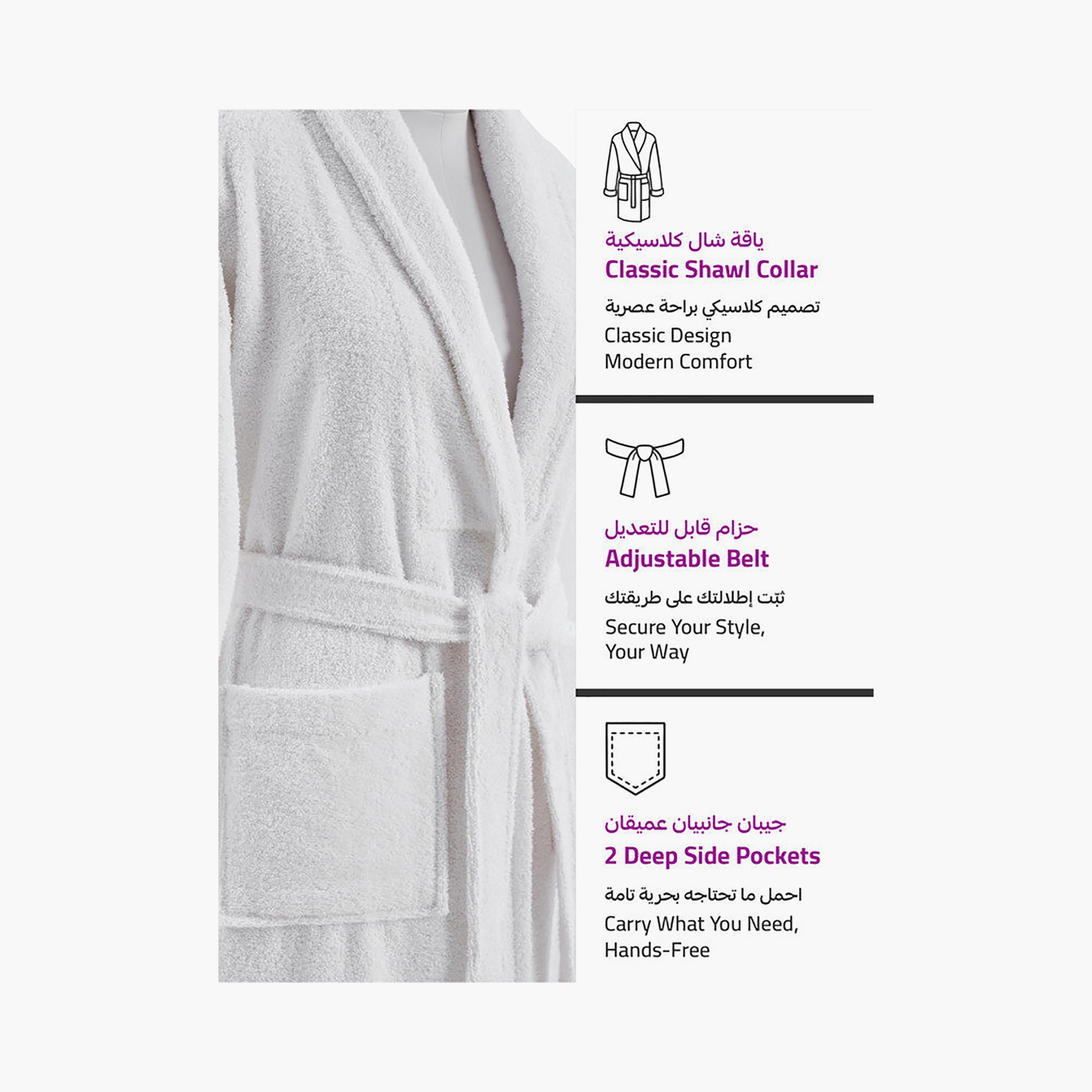 رداء حمام قطن للجنسين من دونيتيلا 400 جرام في المتر المربع - مقاس M-household-bathandlaundry-bathlinen-bathrobesandslippers-bathrobes-image-2