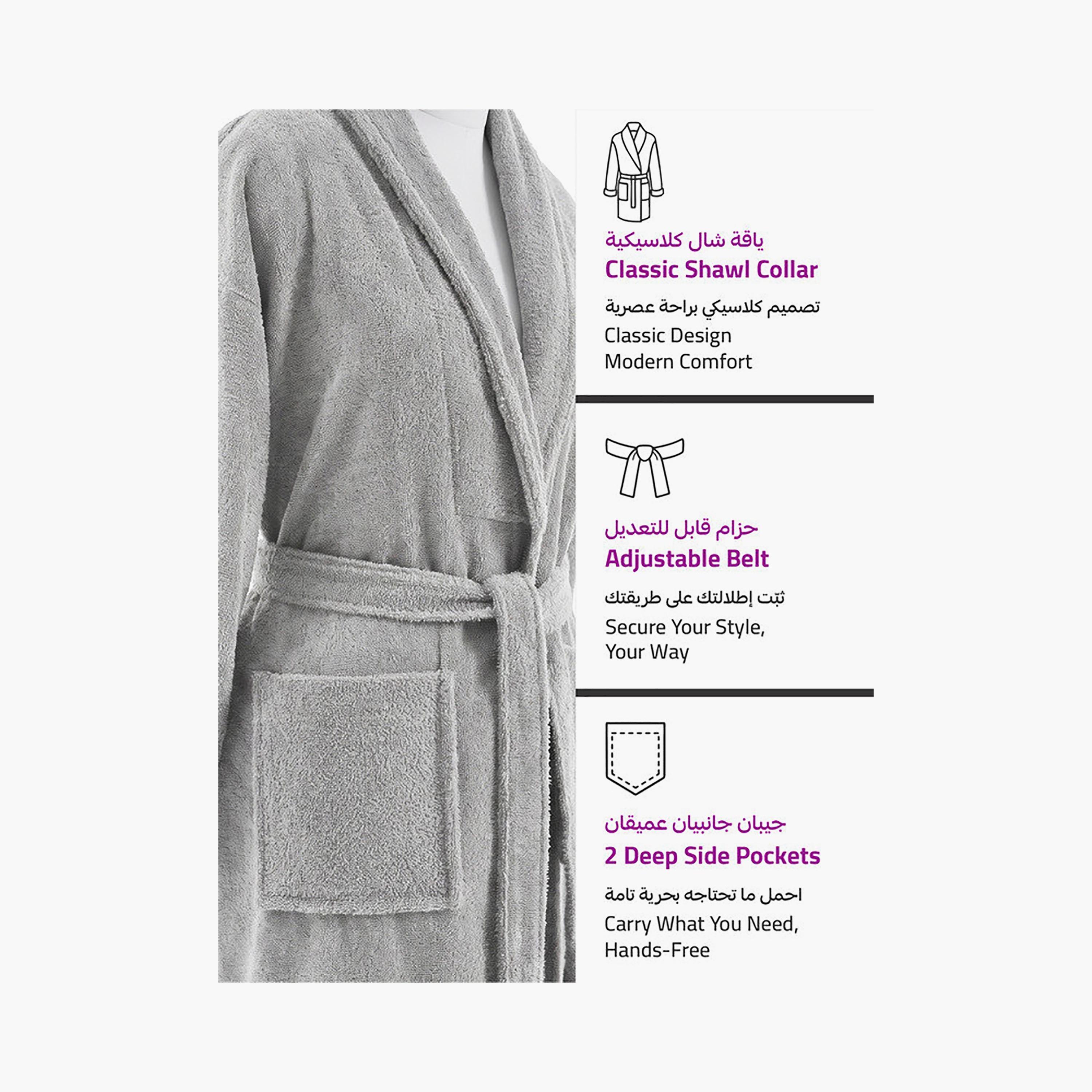 رداء حمام قطن للجنسين من دونيتيلا 400 جرام في المتر المربع - مقاس M-household-bathandlaundry-bathlinen-bathrobesandslippers-bathrobes-image-29