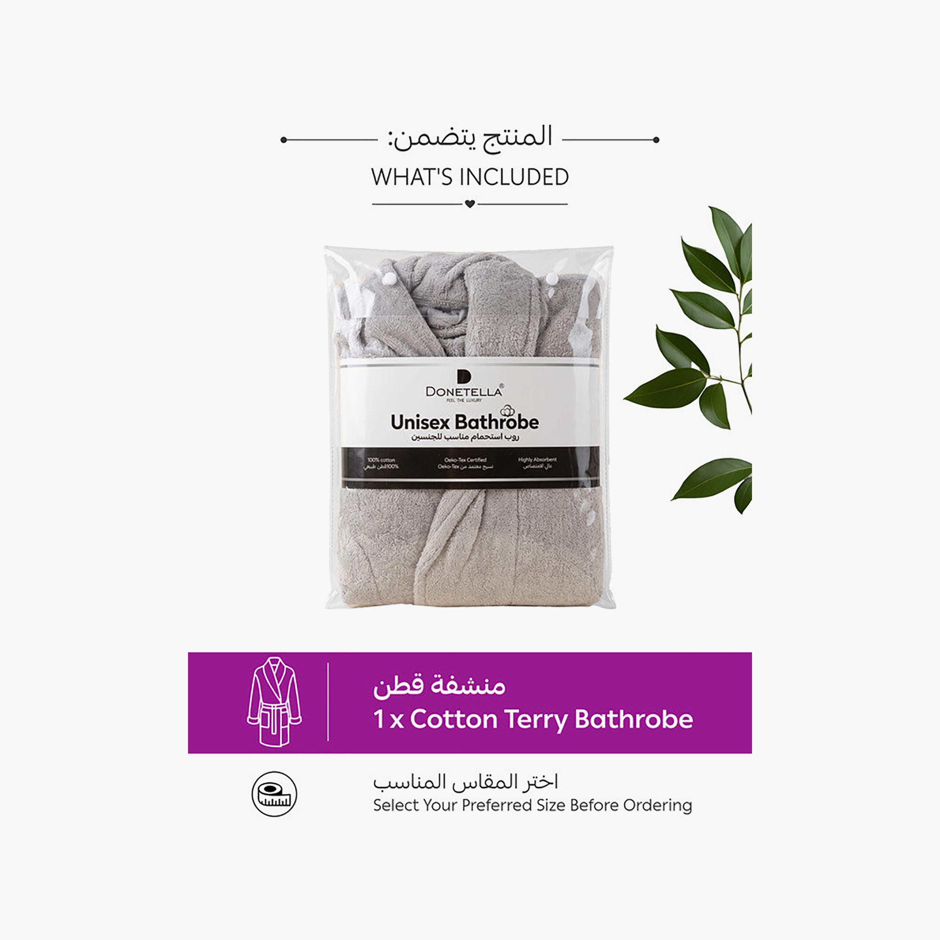 رداء حمام قطن للجنسين من دونيتيلا 400 جرام في المتر المربع - مقاس M-household-bathandlaundry-bathlinen-bathrobesandslippers-bathrobes-image-32