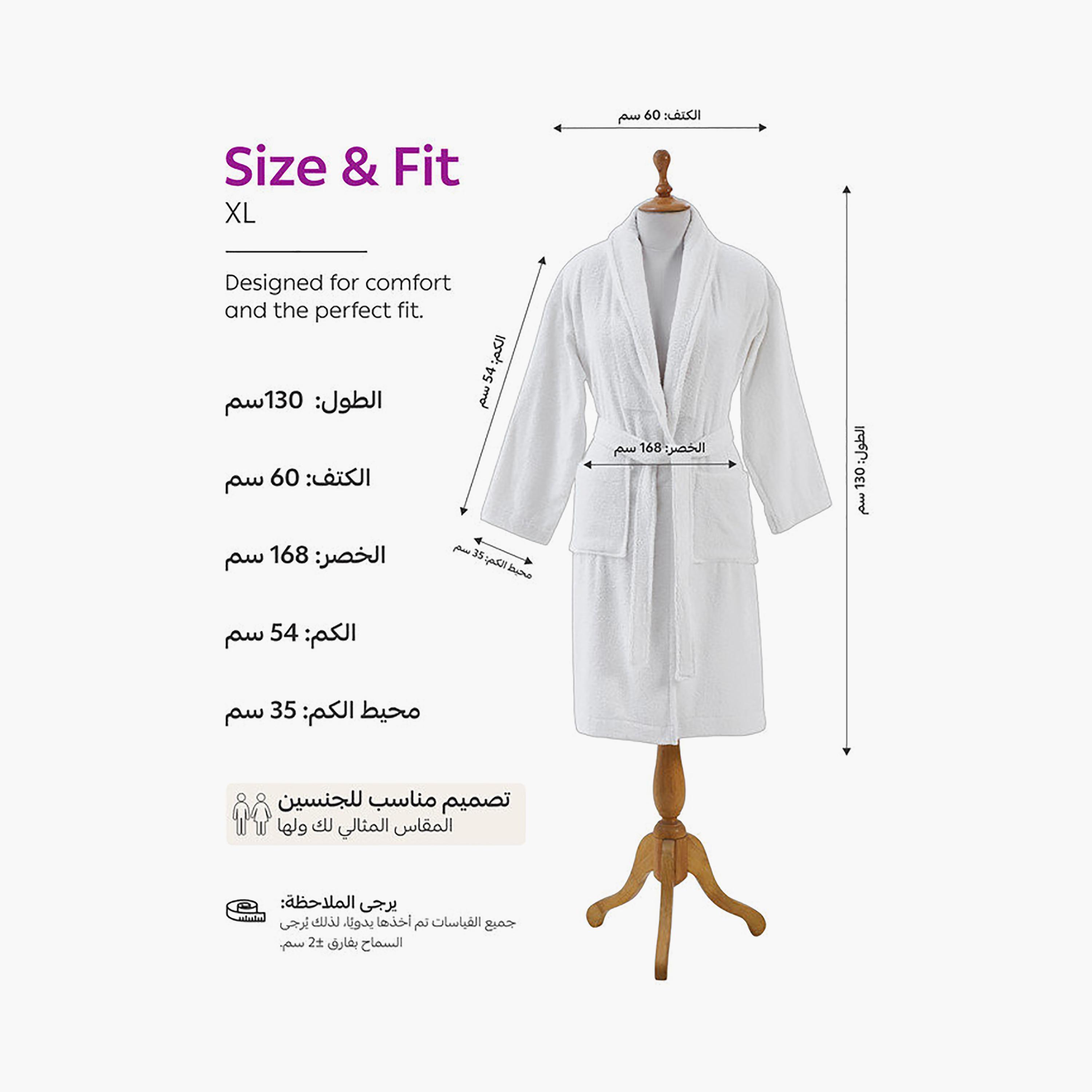 Donetella Unisex 400GSM Cotton Bathrobe- XL Size-household-bathandlaundry-bathlinen-bathrobesandslippers-bathrobes-image-4