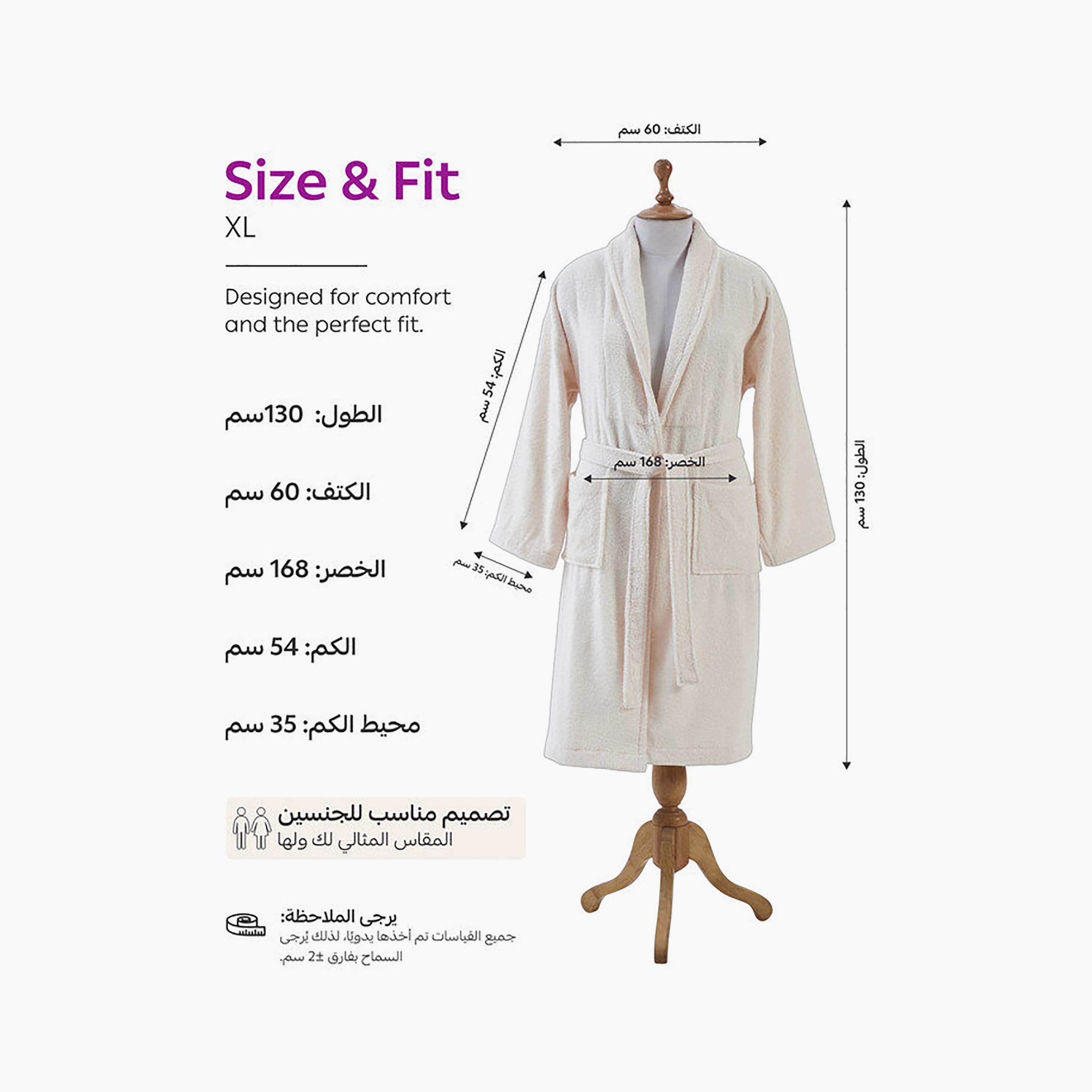 Donetella Unisex 400GSM Cotton Bathrobe- XL Size-household-bathandlaundry-bathlinen-bathrobesandslippers-bathrobes-image-4