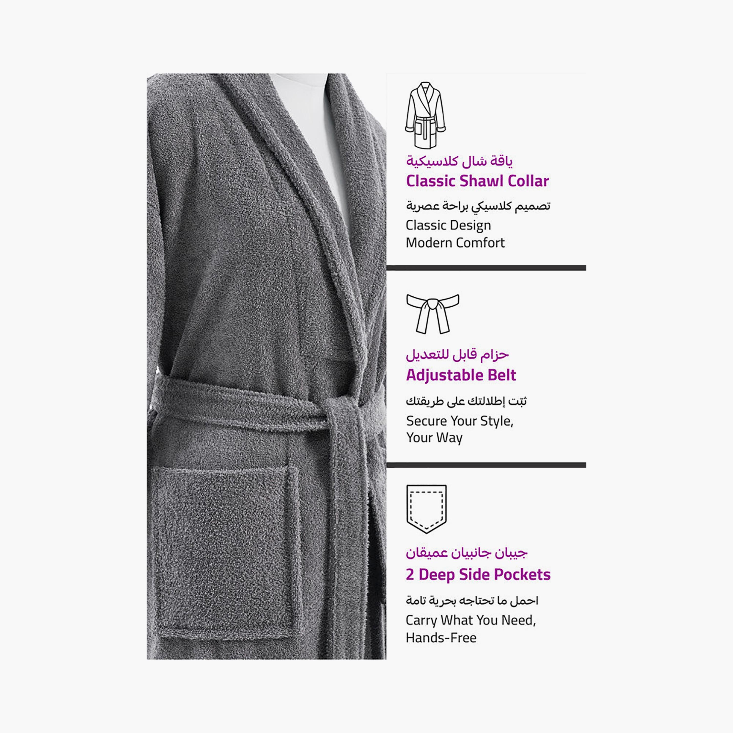 Donetella Unisex 400GSM Cotton Bathrobe- XL Size-household-bathandlaundry-bathlinen-bathrobesandslippers-bathrobes-image-20