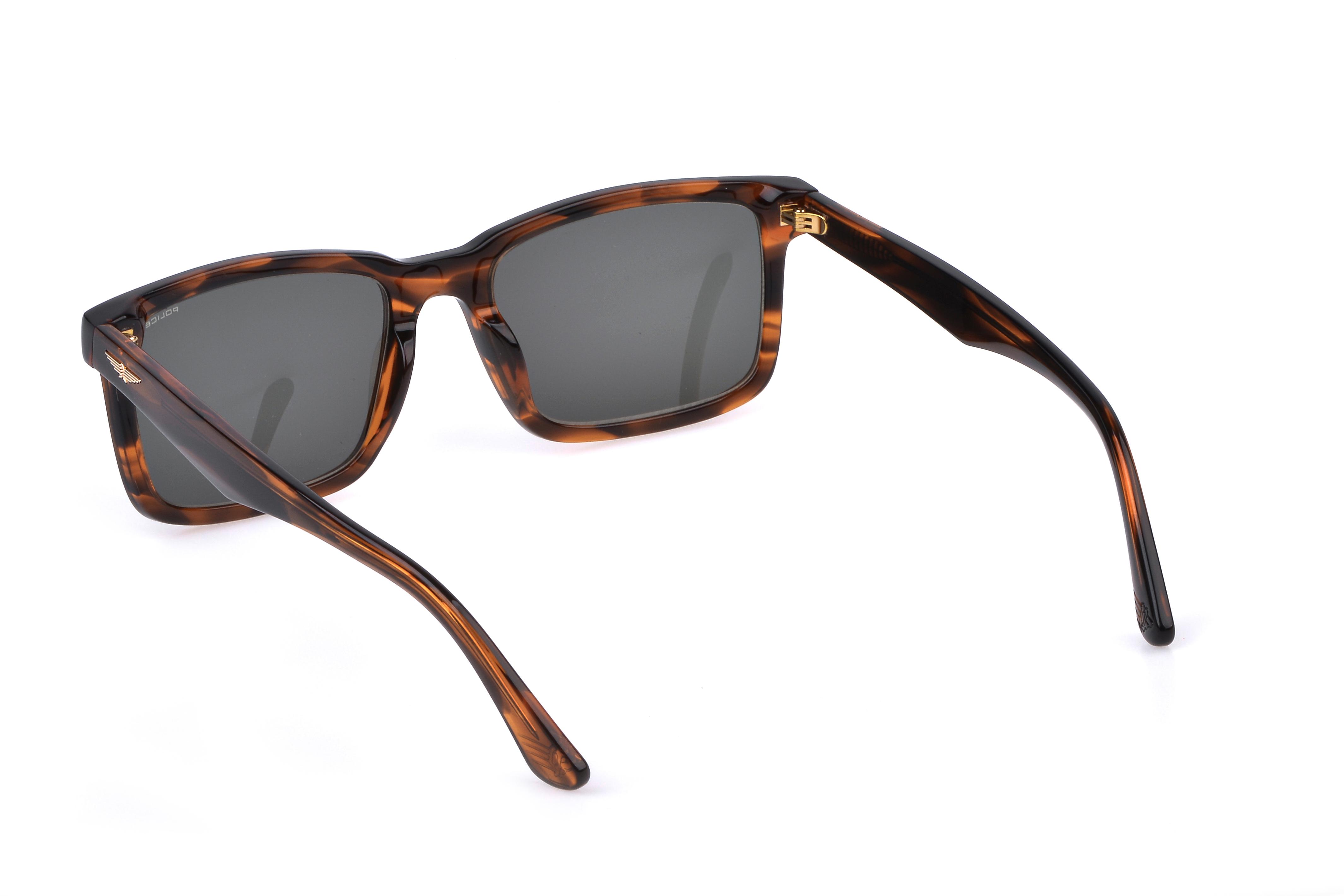 Police Men  Sunglasses Shiny Striped Brown Mirror Lens - Splp21M570836-men-watchesandjewellery-watches-image-4