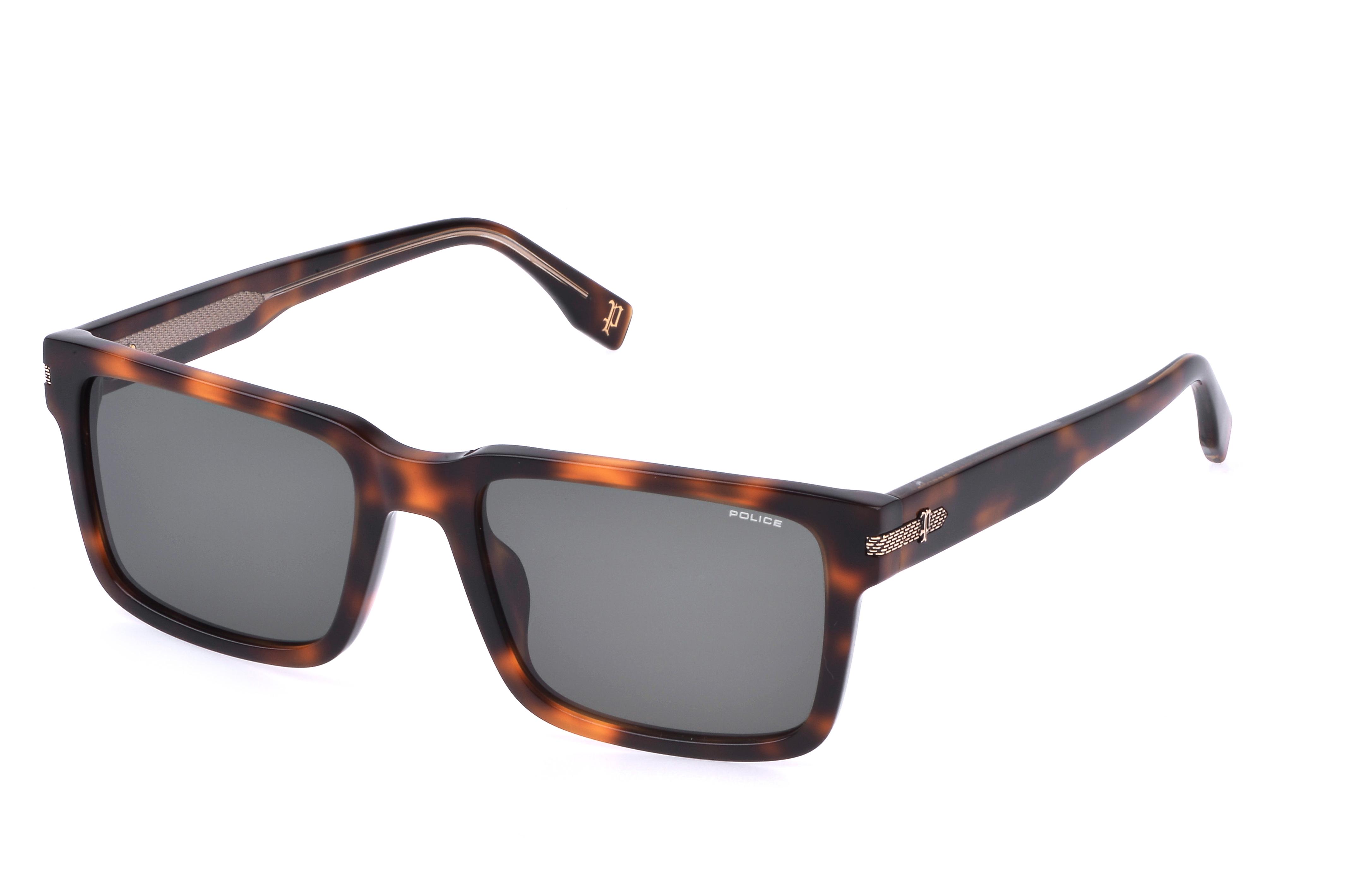 Police Men  Sunglasses Shiny Dark Havana Mirror Lens - Splr75M570752-men-watchesandjewellery-watches-image-1