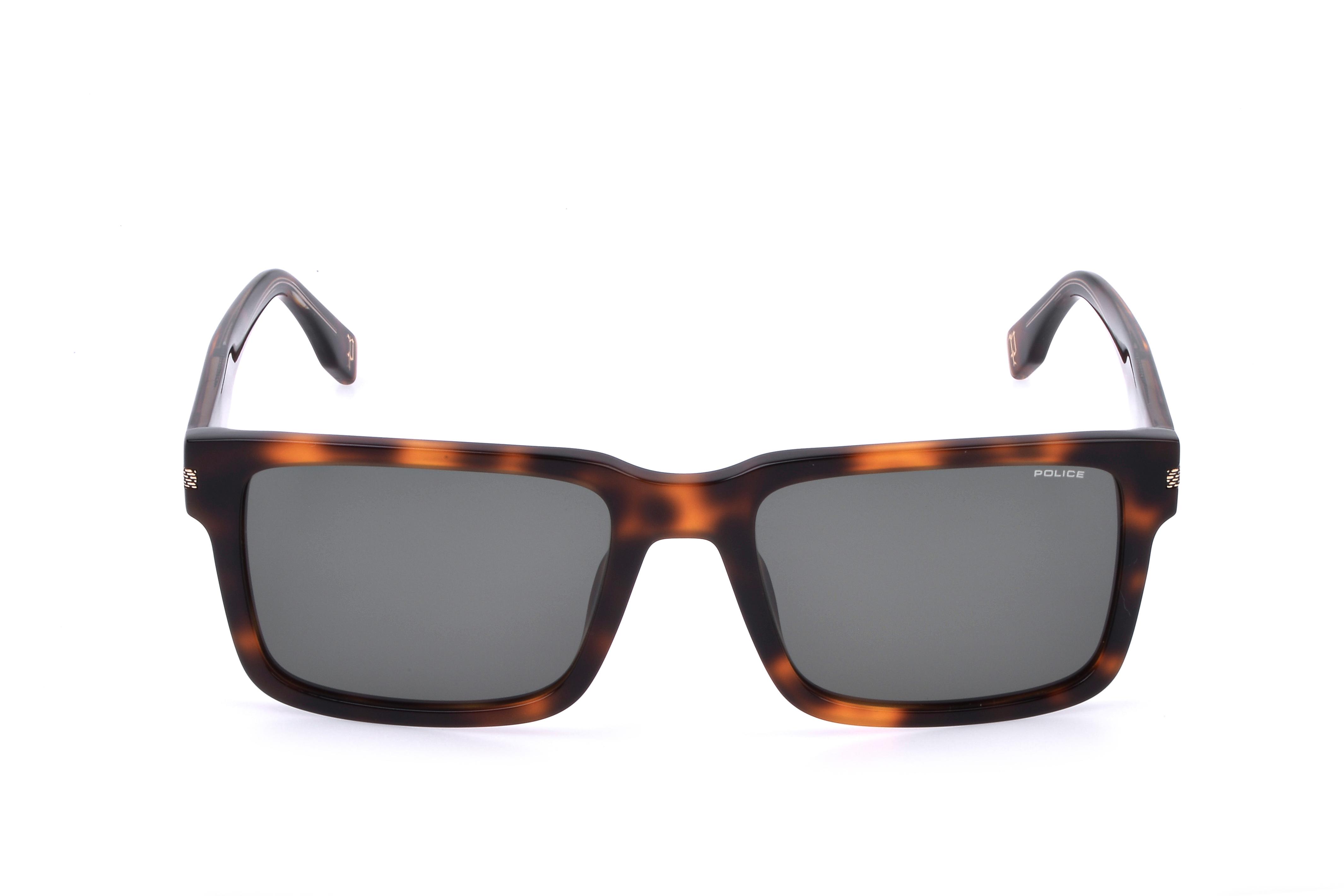 Police Men  Sunglasses Shiny Dark Havana Mirror Lens - Splr75M570752-men-watchesandjewellery-watches-image-2