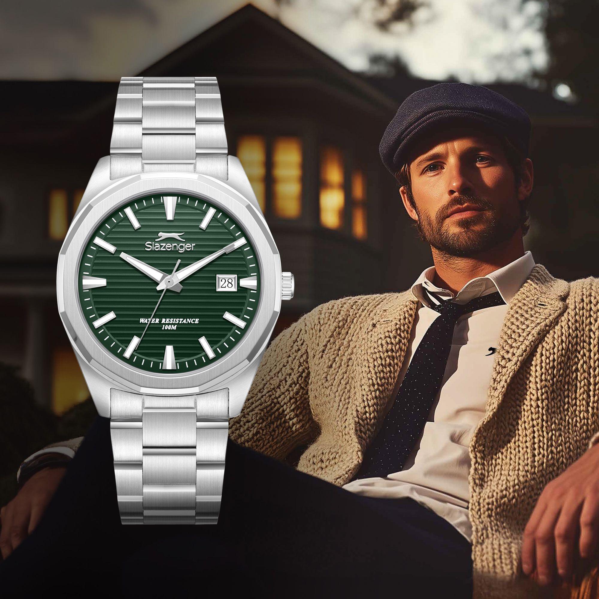 ساعة سلازنجر رجالية تناظرية بمينا أخضر داكن | SL.9.2638.1.370-men-watchesandjewellery-watches-image-2