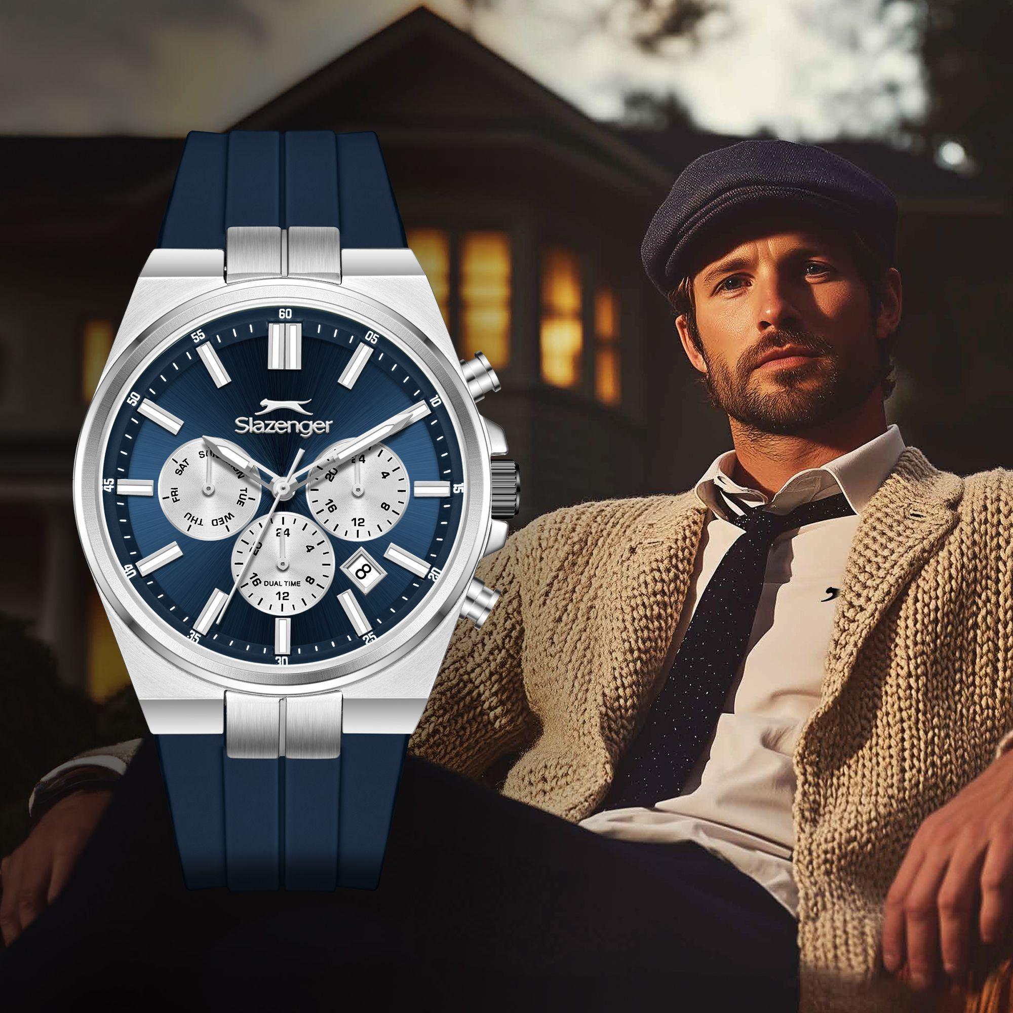 ساعة سلازنجر الرجالية متعددة الوظائف بمينا أزرق داكن | SL.9.2651.2.397-men-watchesandjewellery-watches-image-1