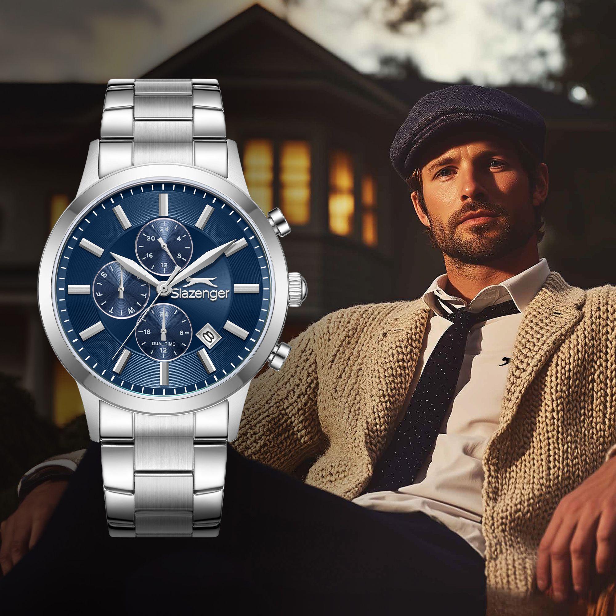 ساعة سلازنجر الرجالية متعددة الوظائف بمينا أزرق داكن | SL.9.2264.2.09-men-watchesandjewellery-watches-image-2