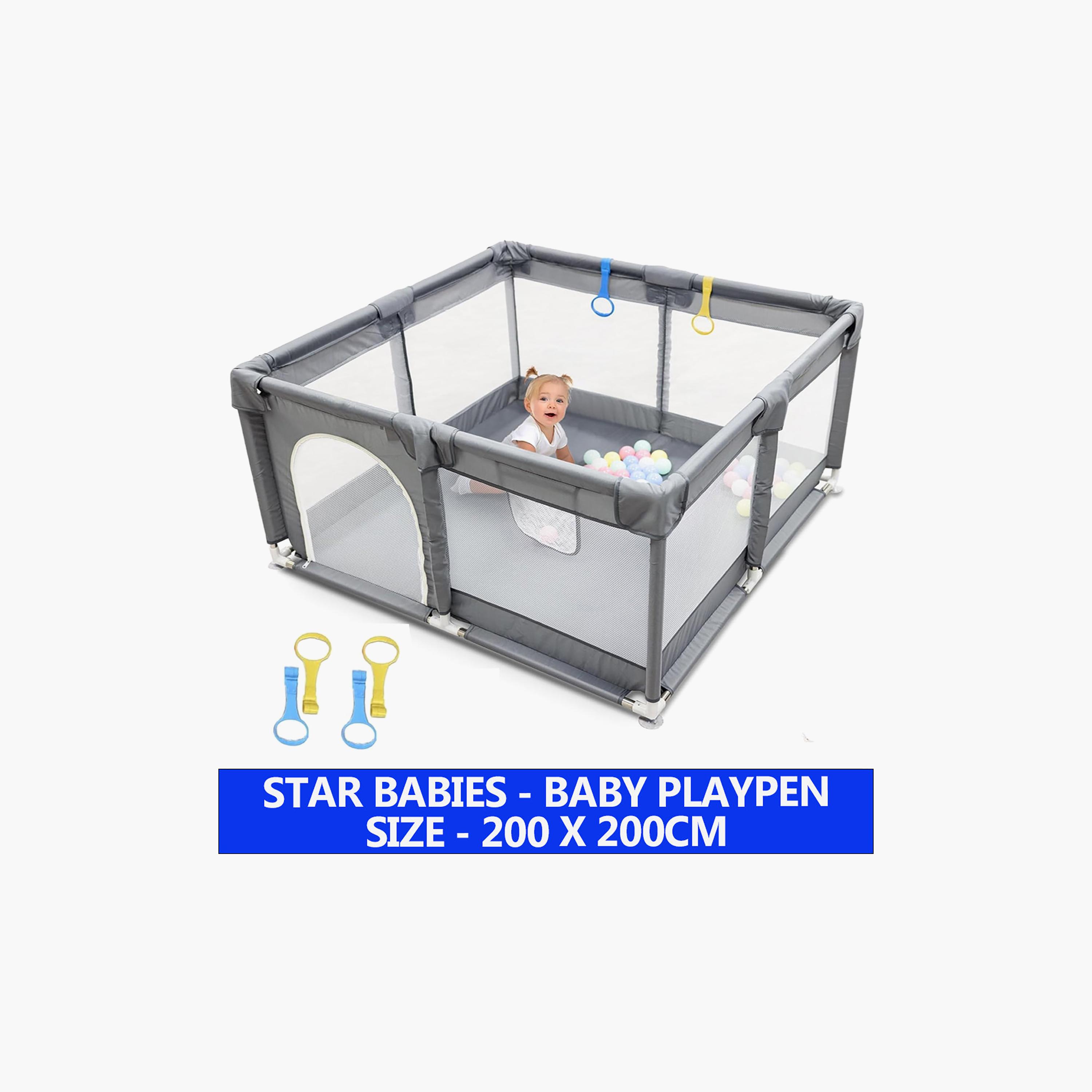 Star Babies 360 Visible Sturdy Anti-Fall Playpen Activity Center - 200 x 200 cm-baby-infantactivity-playpensandplaymats-image-4