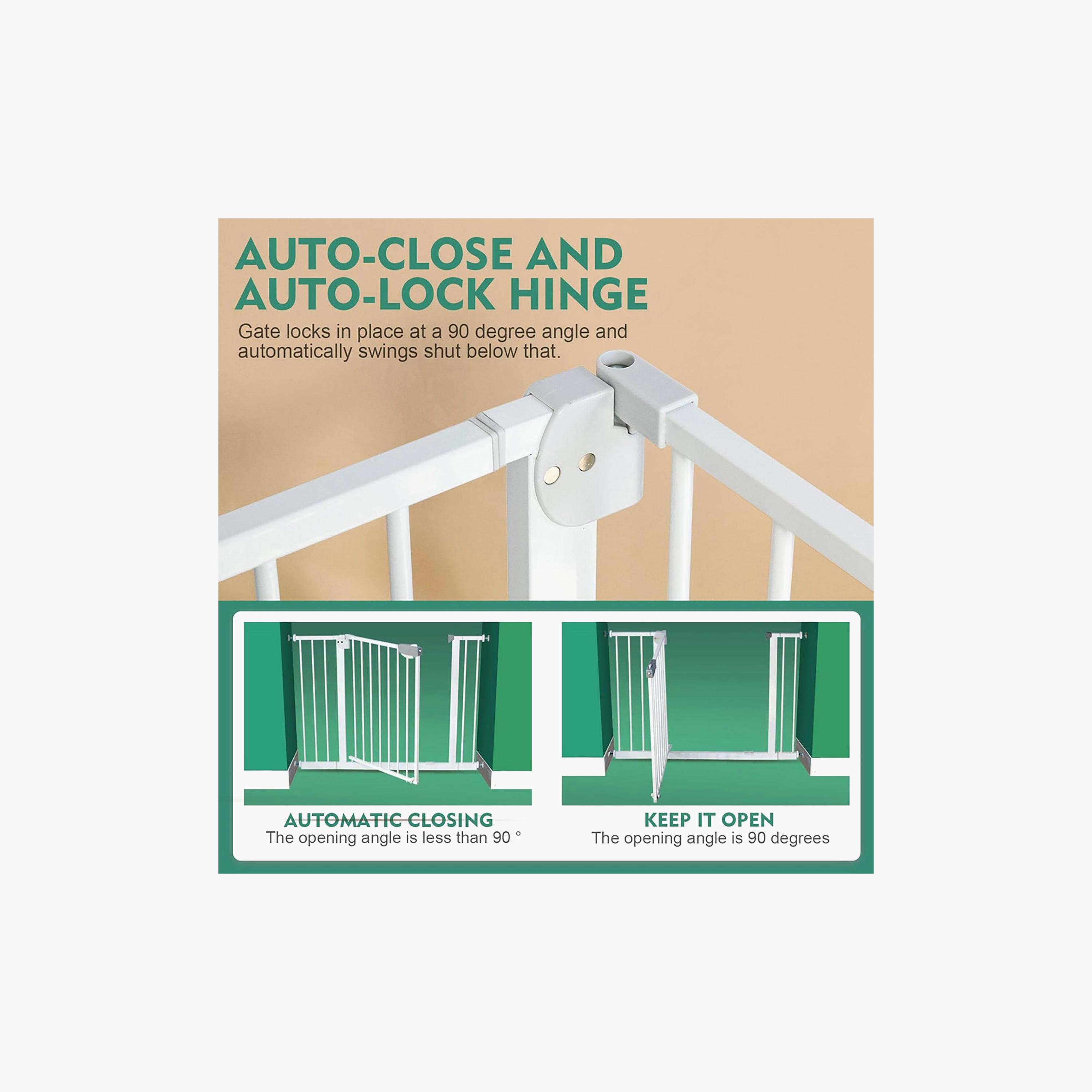 Star Babies Auto-Close Safety Gate with Extension - 75-84 + 30 cm-baby-healthandsafety-babyproofing-image-4
