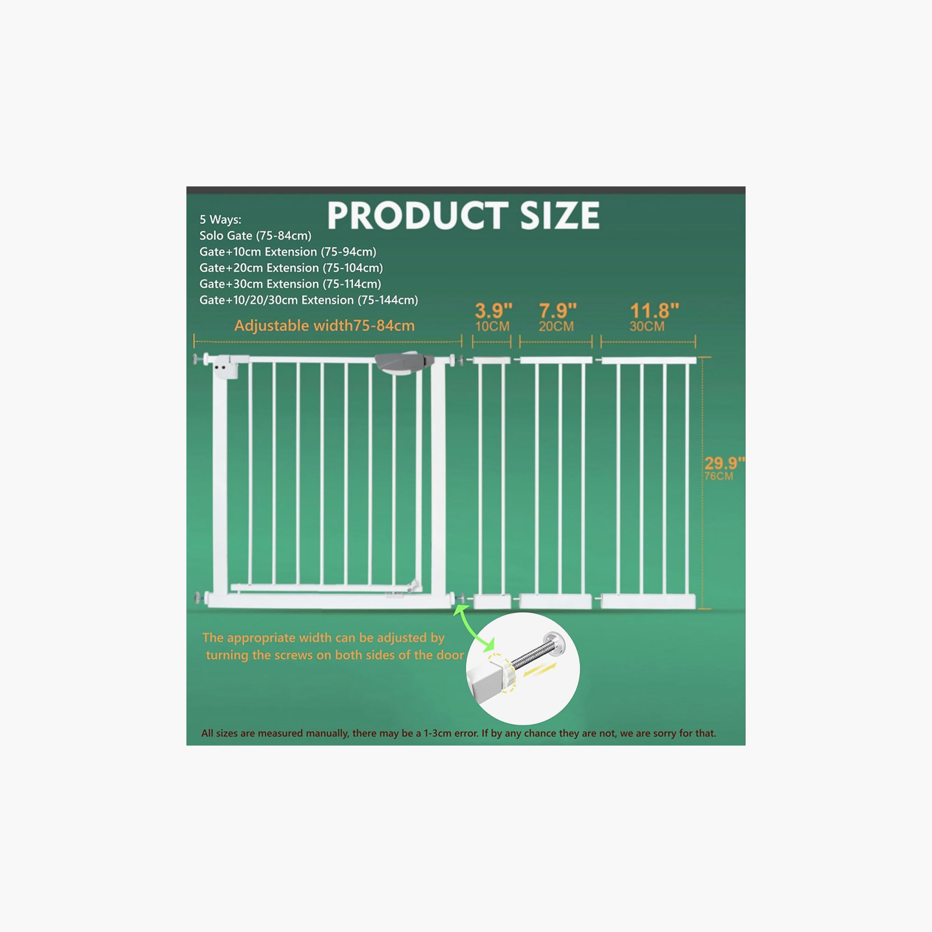 Star Babies Auto-Close Safety Gate with Extension - 75-84 + 30 cm-baby-healthandsafety-babyproofing-image-7