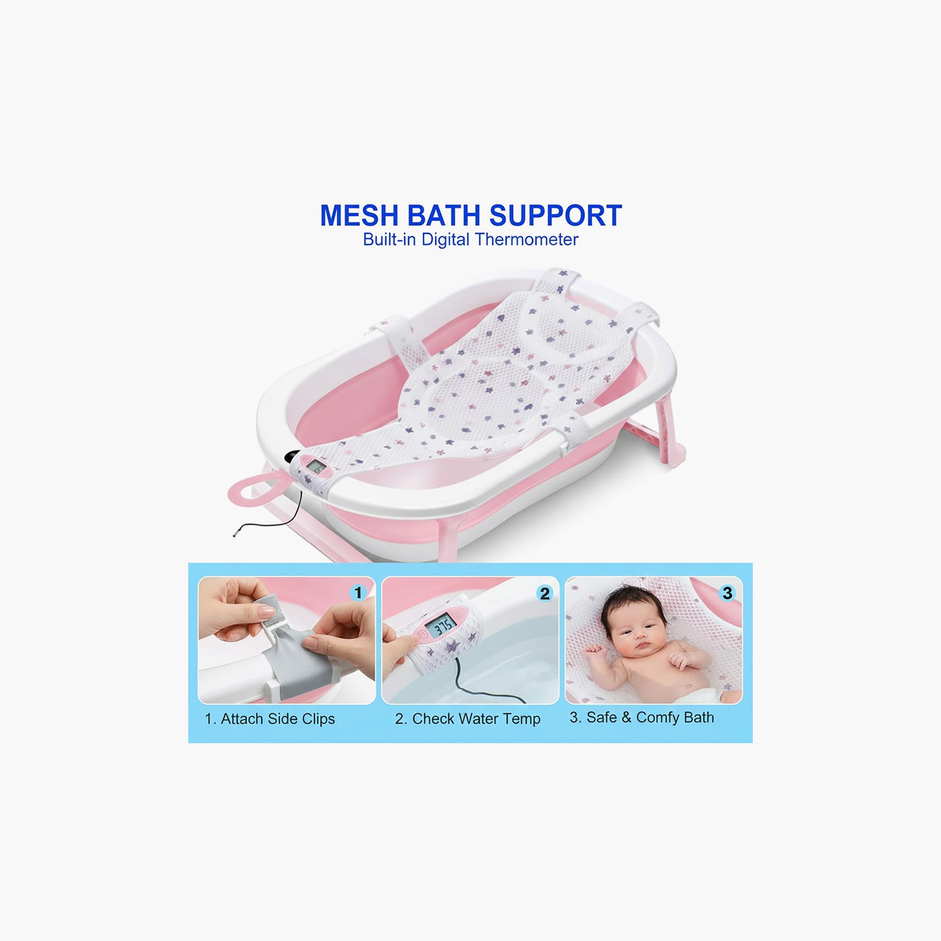 Star Babies -Smart Foldable Bathtub with Digital Thermometer & Bath Support-baby-bathandcare-bathtubs-image-8