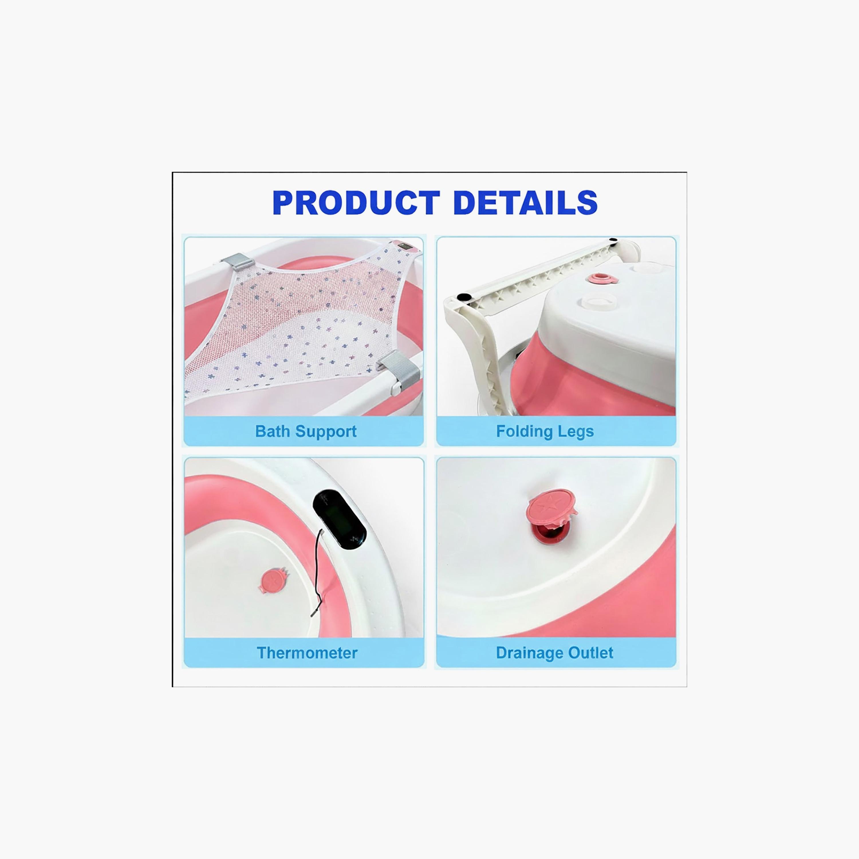 Star Babies -Smart Foldable Bathtub with Digital Thermometer & Bath Support-baby-bathandcare-bathtubs-image-9