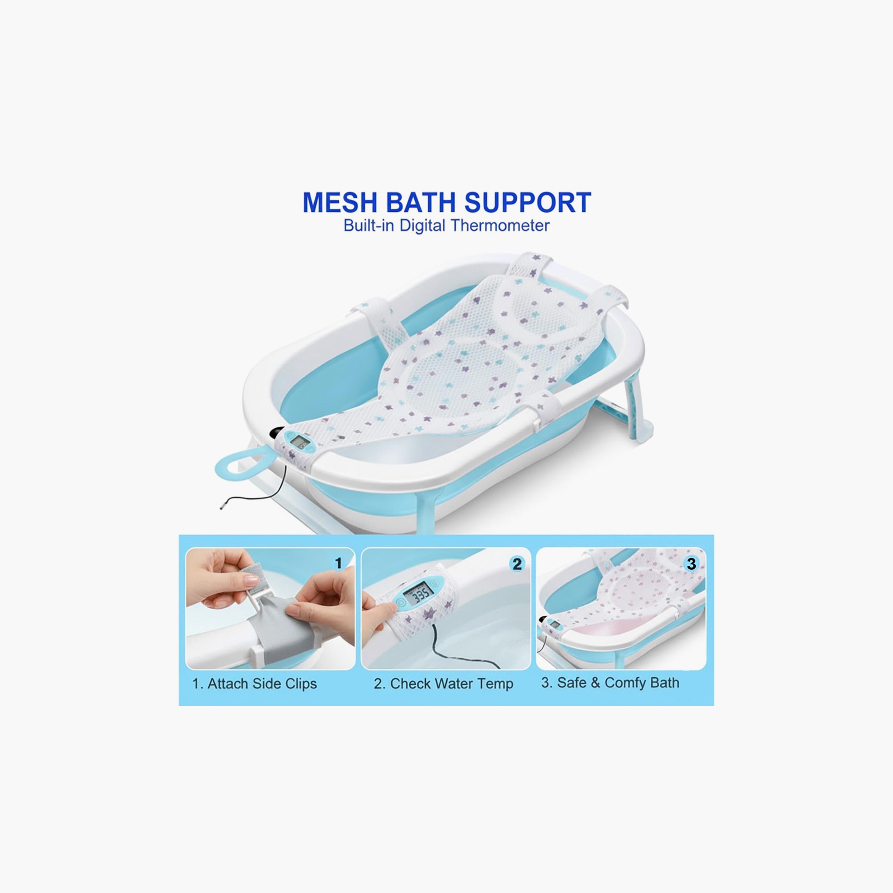 Star Babies -Smart Foldable Bathtub with Digital Thermometer & Bath Support-baby-bathandcare-bathtubs-image-8
