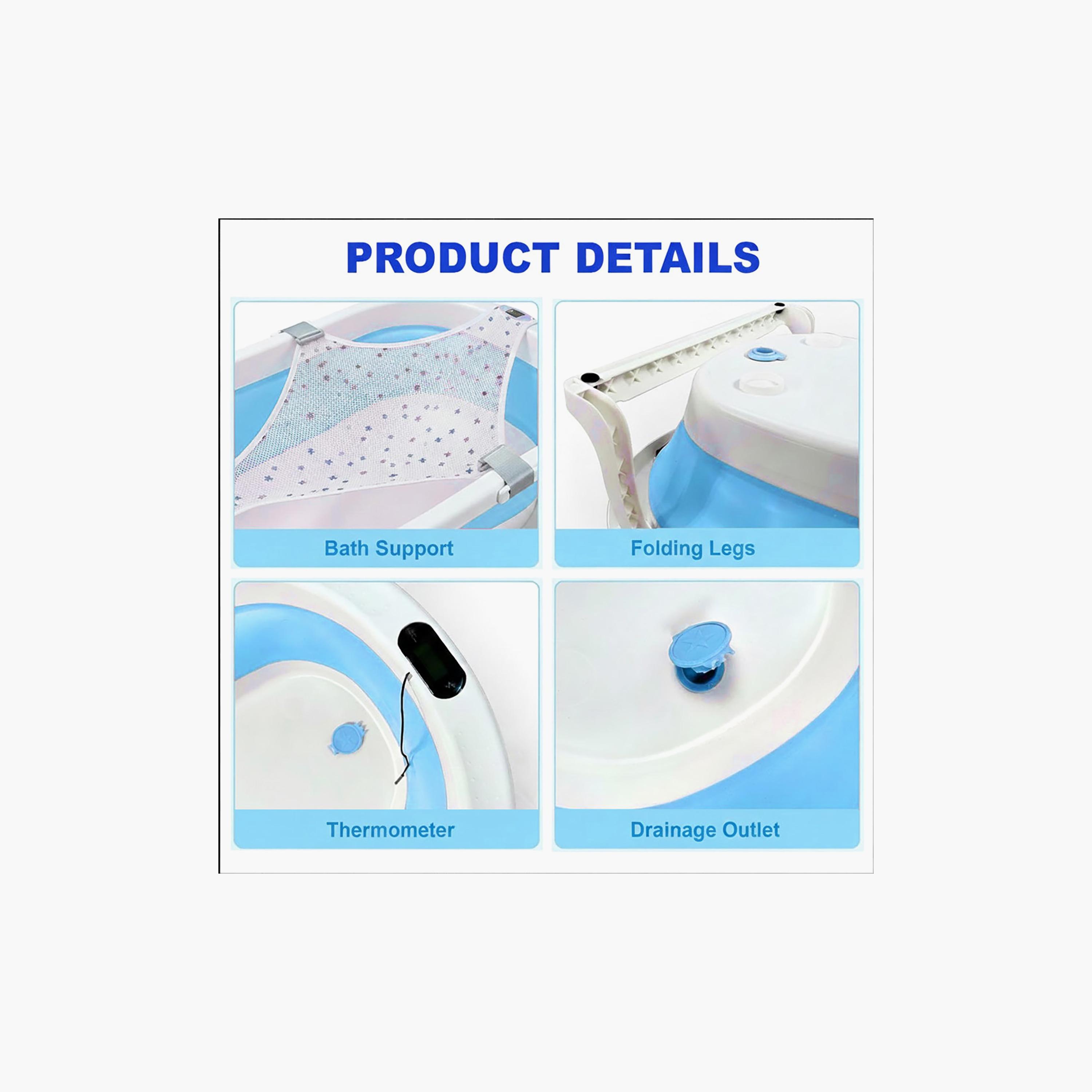 Star Babies -Smart Foldable Bathtub with Digital Thermometer & Bath Support-baby-bathandcare-bathtubs-image-9