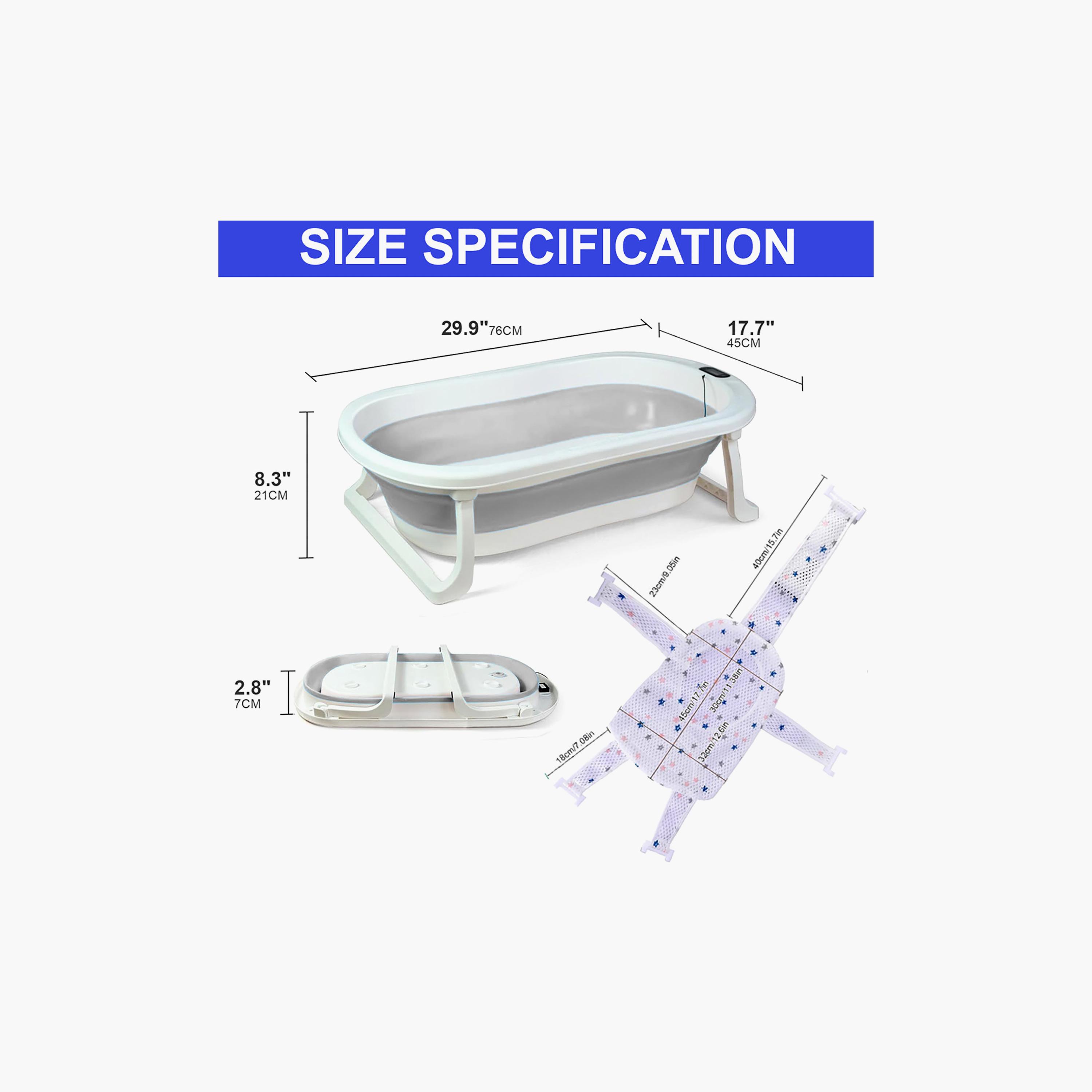 Star Babies -Smart Foldable Bathtub with Digital Thermometer & Bath Support-baby-bathandcare-bathtubs-image-8
