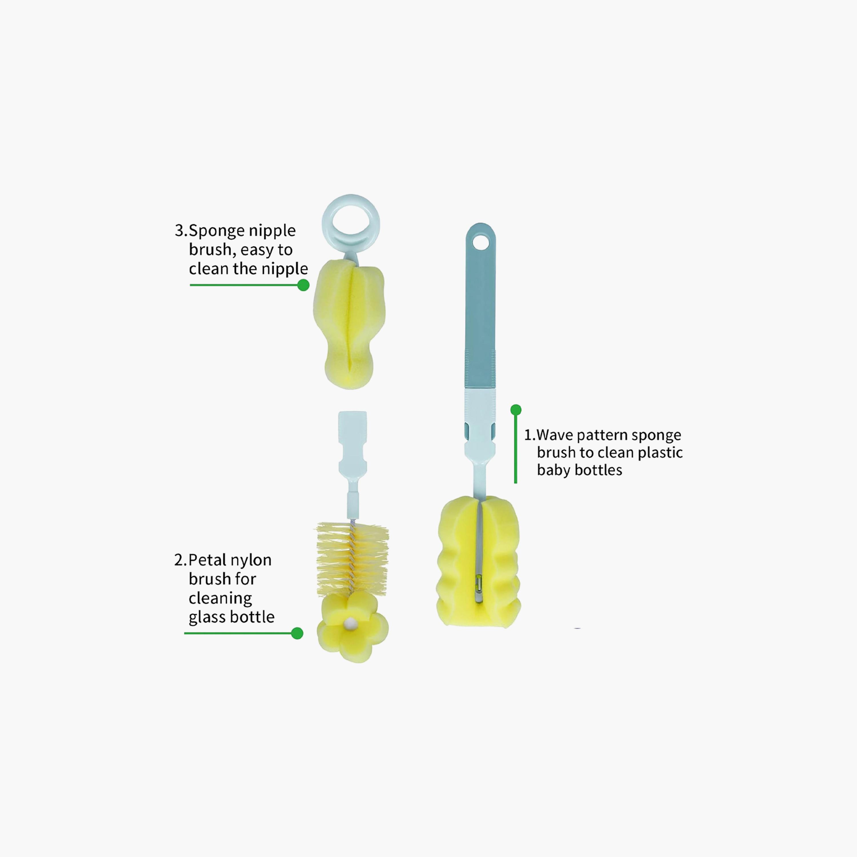 Star Babies Sponge Bottle Cleaning Brush Set - Assorted-baby-feeding-accessories-image-3