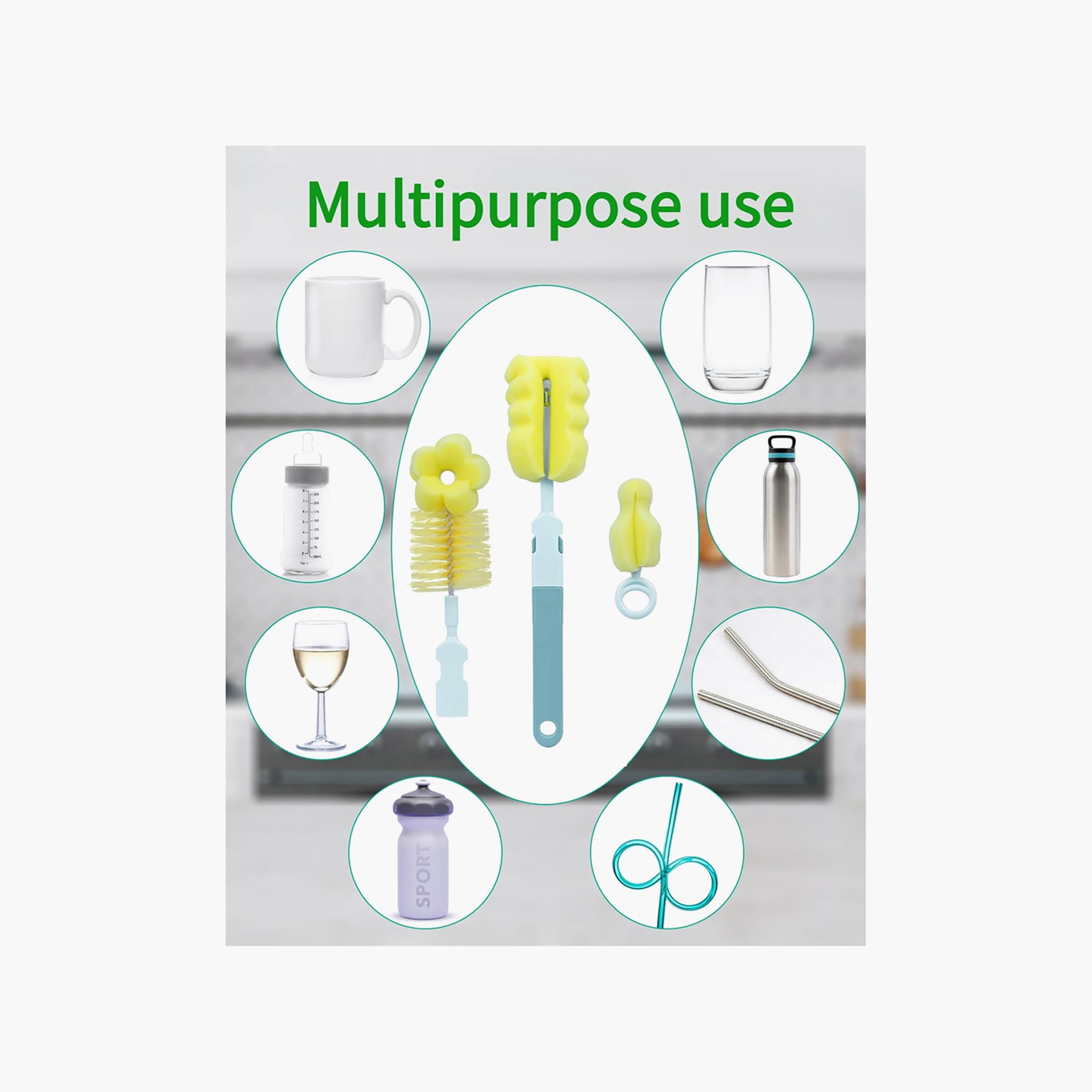 Star Babies Sponge Bottle Cleaning Brush Set - Assorted-baby-feeding-accessories-image-3