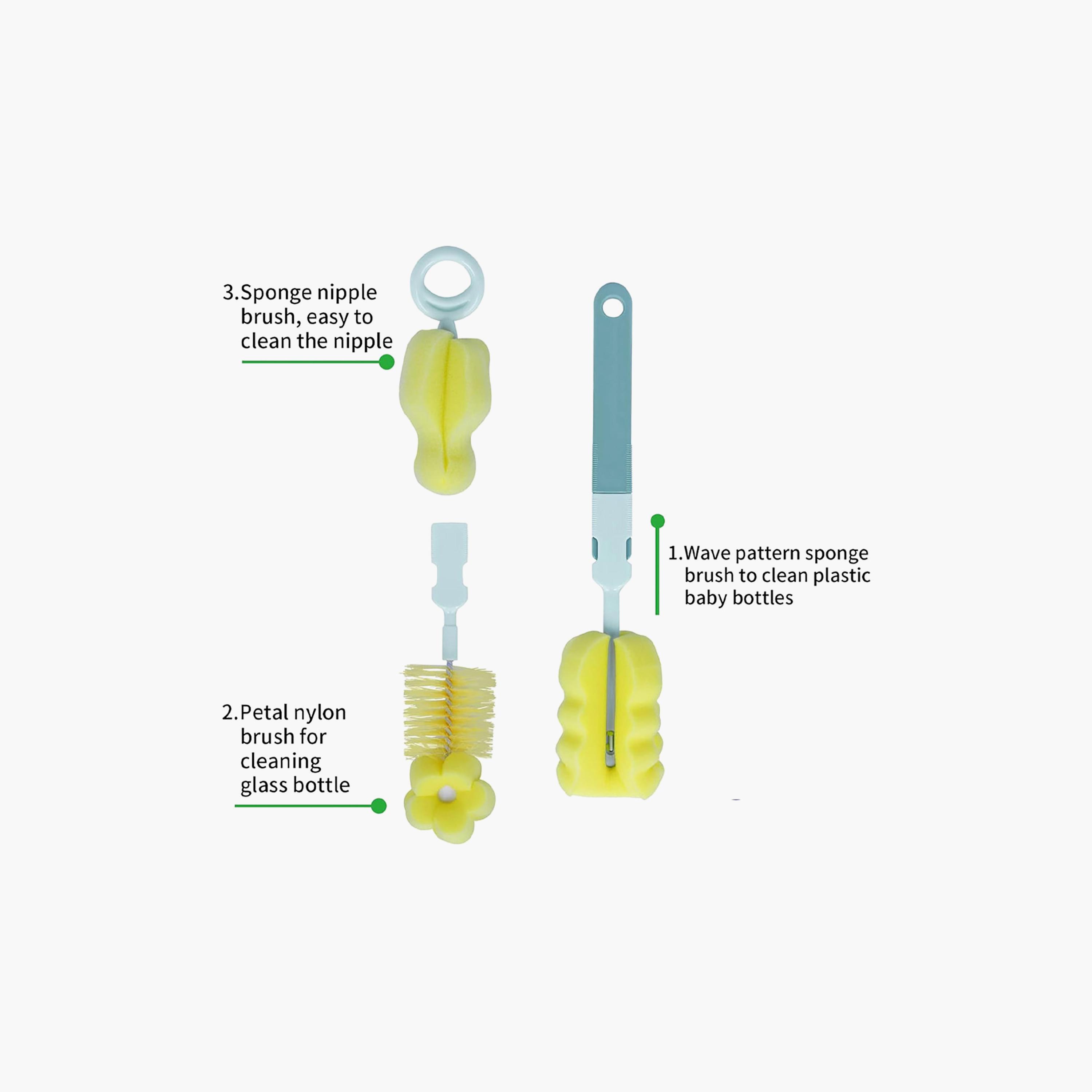 Star Babies Sponge Bottle Cleaning Brush Set - Assorted-baby-feeding-accessories-image-5