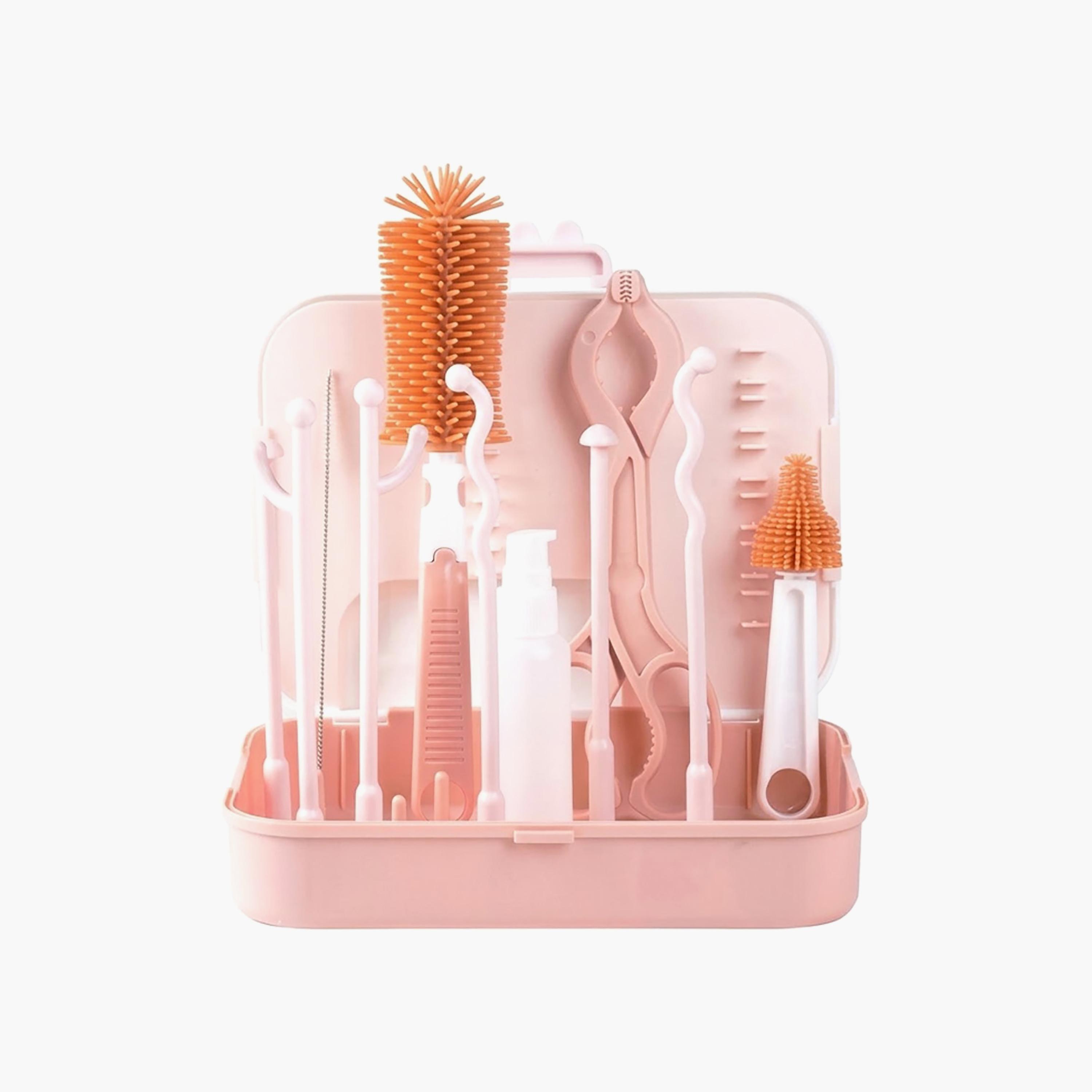Star Babies 7-In-1 Silicone Bottle Cleaning Brush & Rack Travel Set-baby-feeding-accessories-image-1