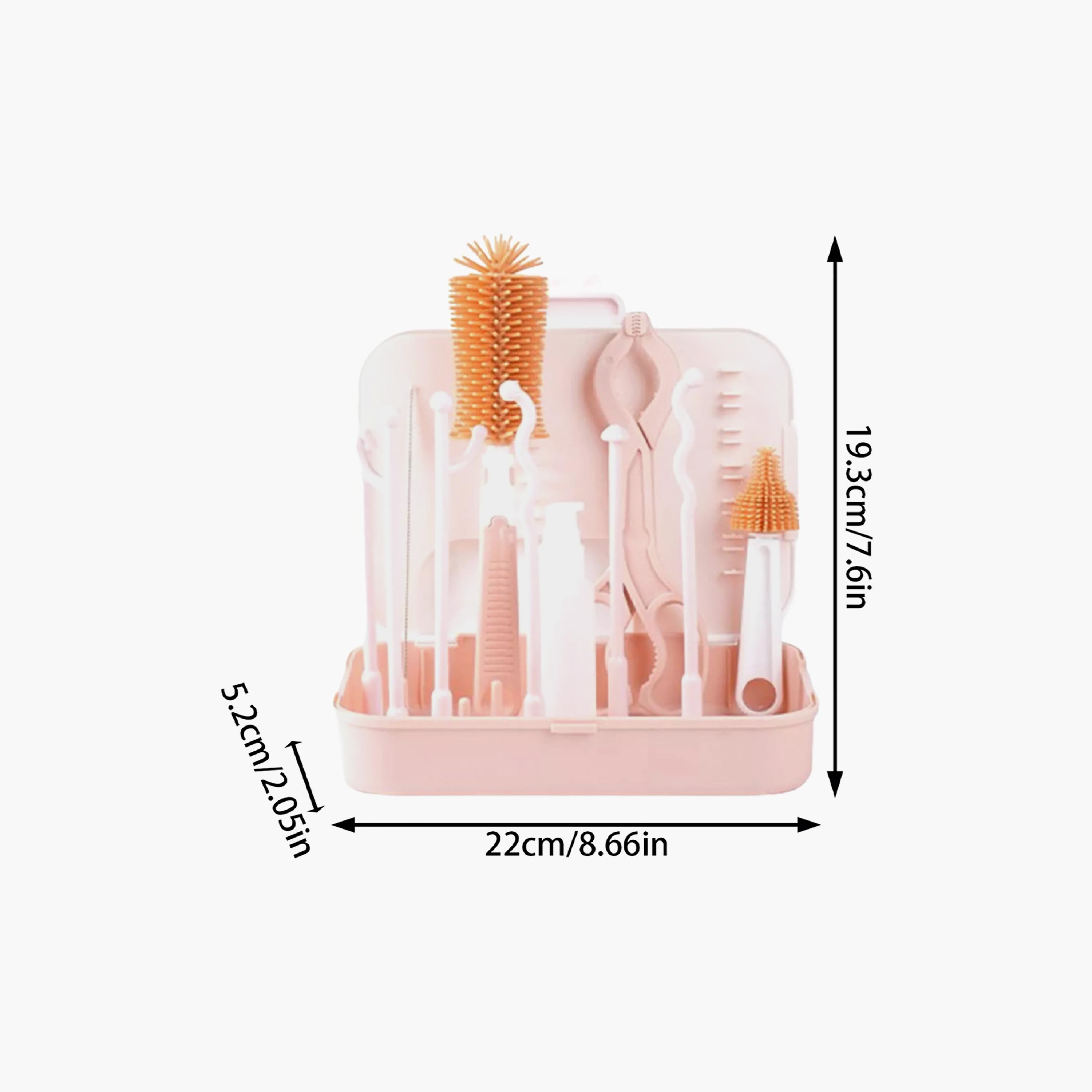 Star Babies 7-In-1 Silicone Bottle Cleaning Brush & Rack Travel Set-baby-feeding-accessories-image-5