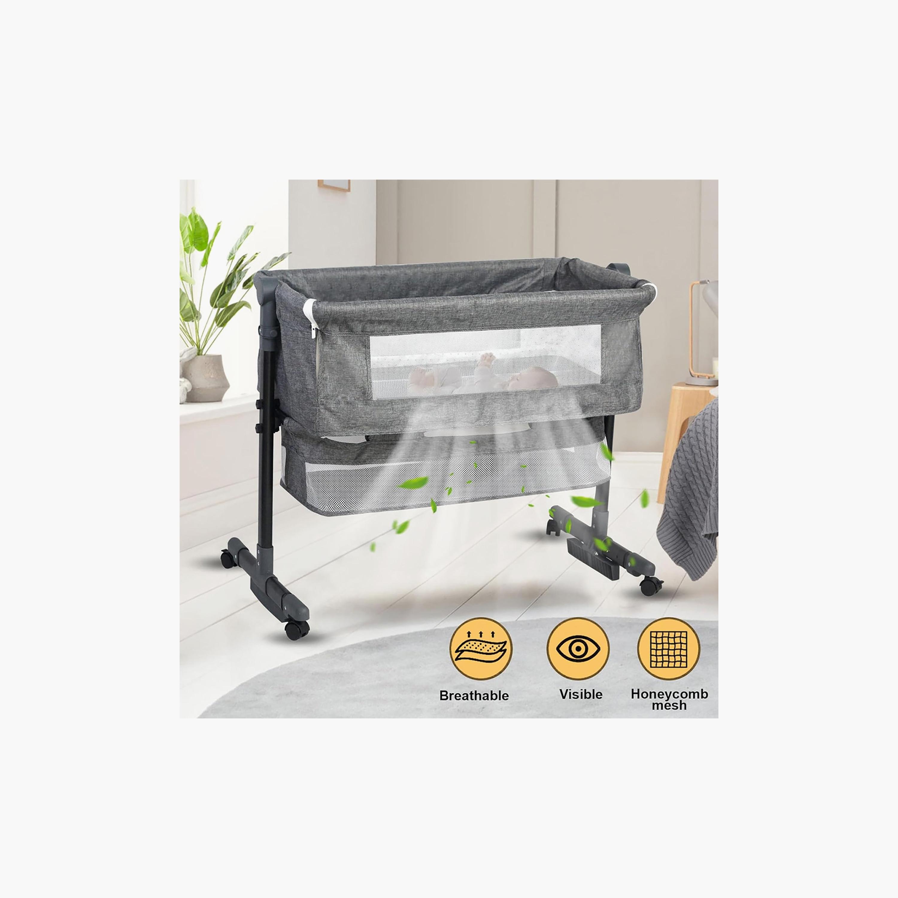 Star Babies Adjustable Bedside Crib & Cradle with Mosquito Net-baby-nursery-furniture-cribsandbeds-babycribs-image-3