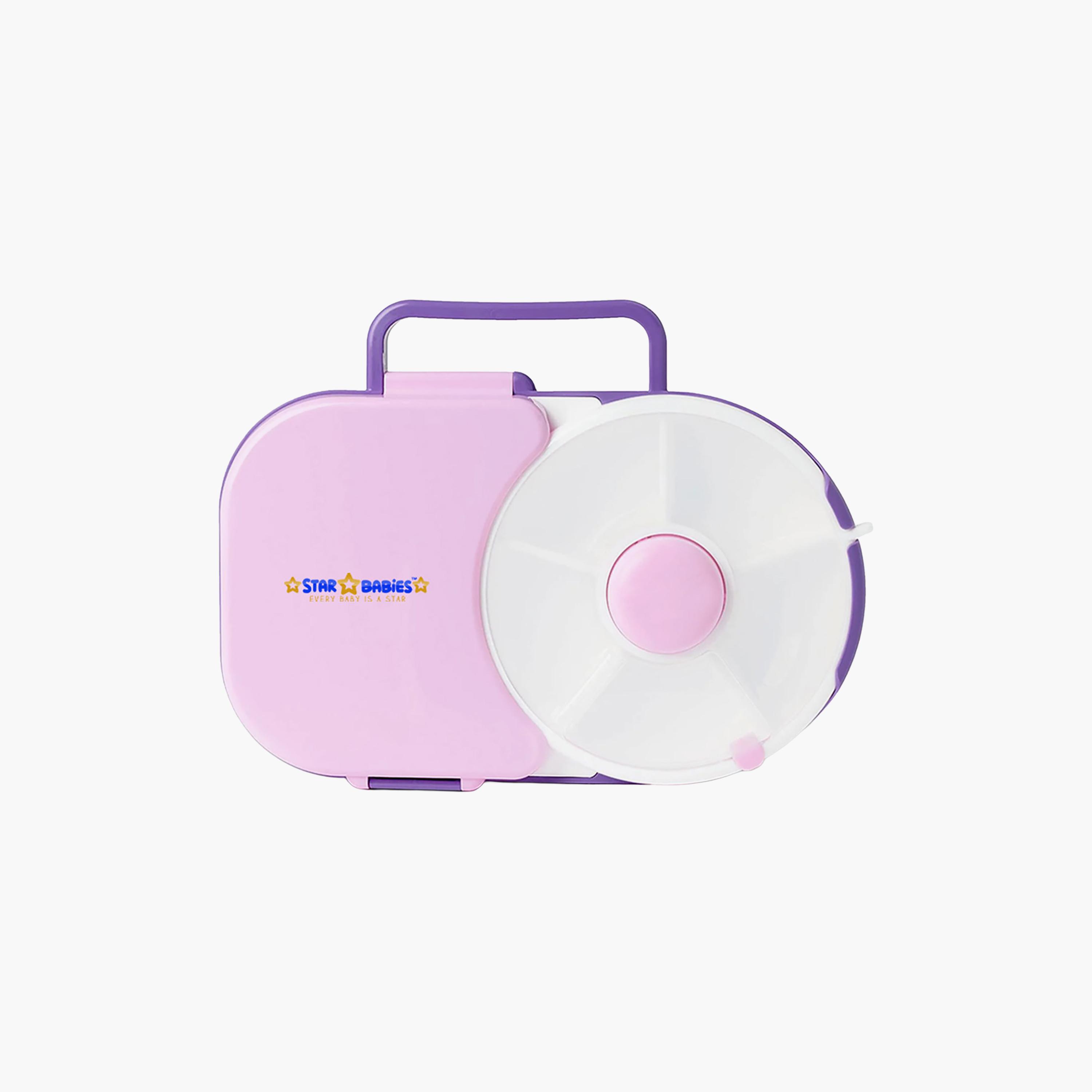 صندوق غداء بتصميم مقسم سادة مع مغزل قابل للفصل من ستار بيبيز - 870 مل-school-lunchessentials-lunchboxes-image-1