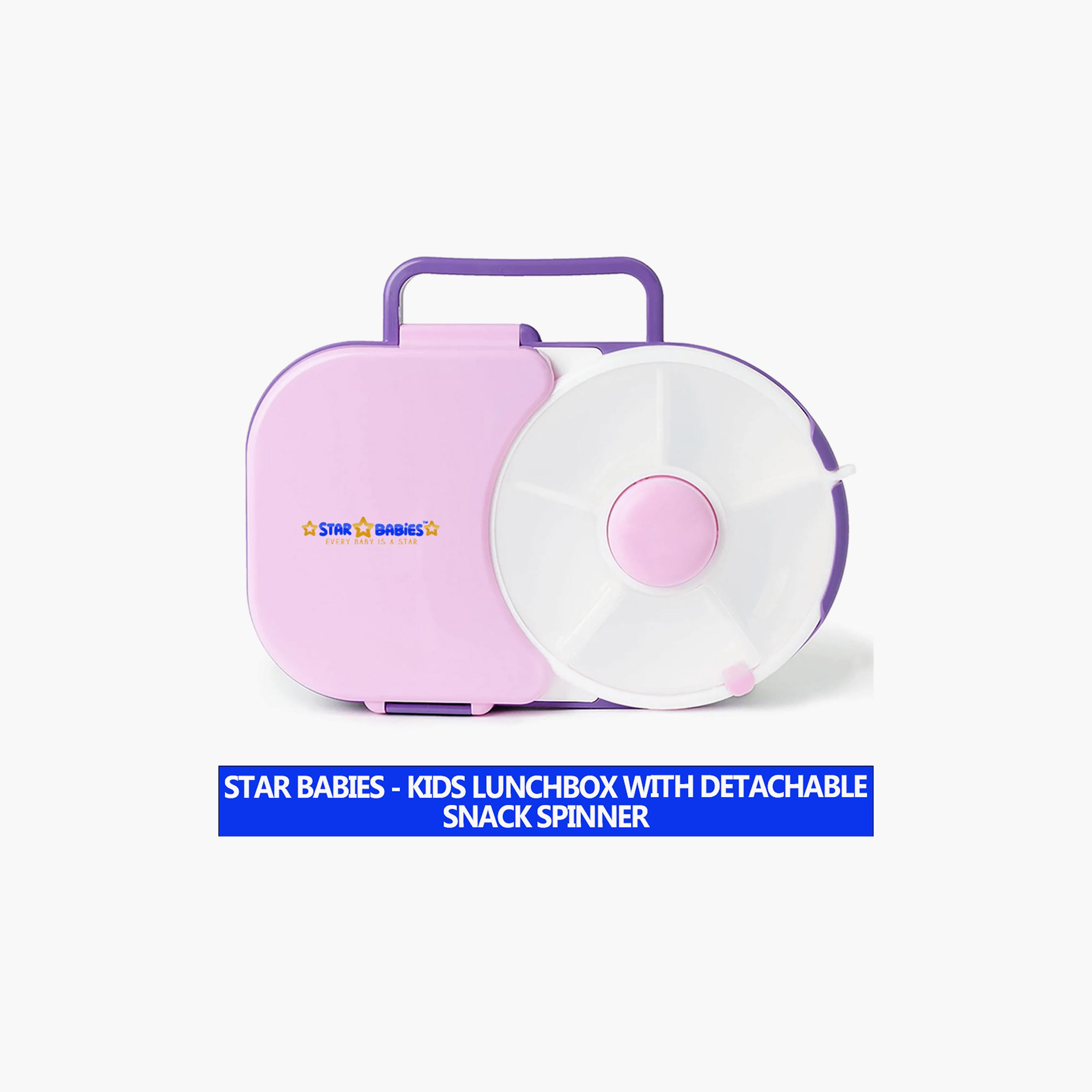 صندوق غداء بتصميم مقسم سادة مع مغزل قابل للفصل من ستار بيبيز - 870 مل-school-lunchessentials-lunchboxes-image-2