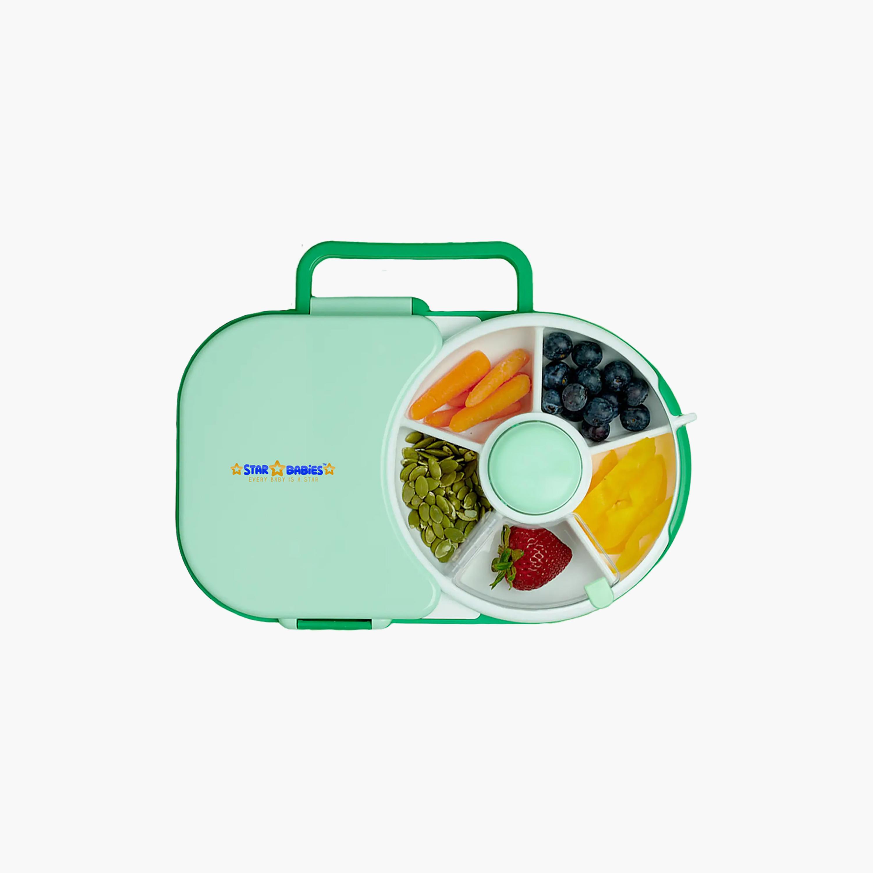 صندوق غداء بتصميم مقسم سادة مع مغزل قابل للفصل من ستار بيبيز - 870 مل-school-lunchessentials-lunchboxes-image-3