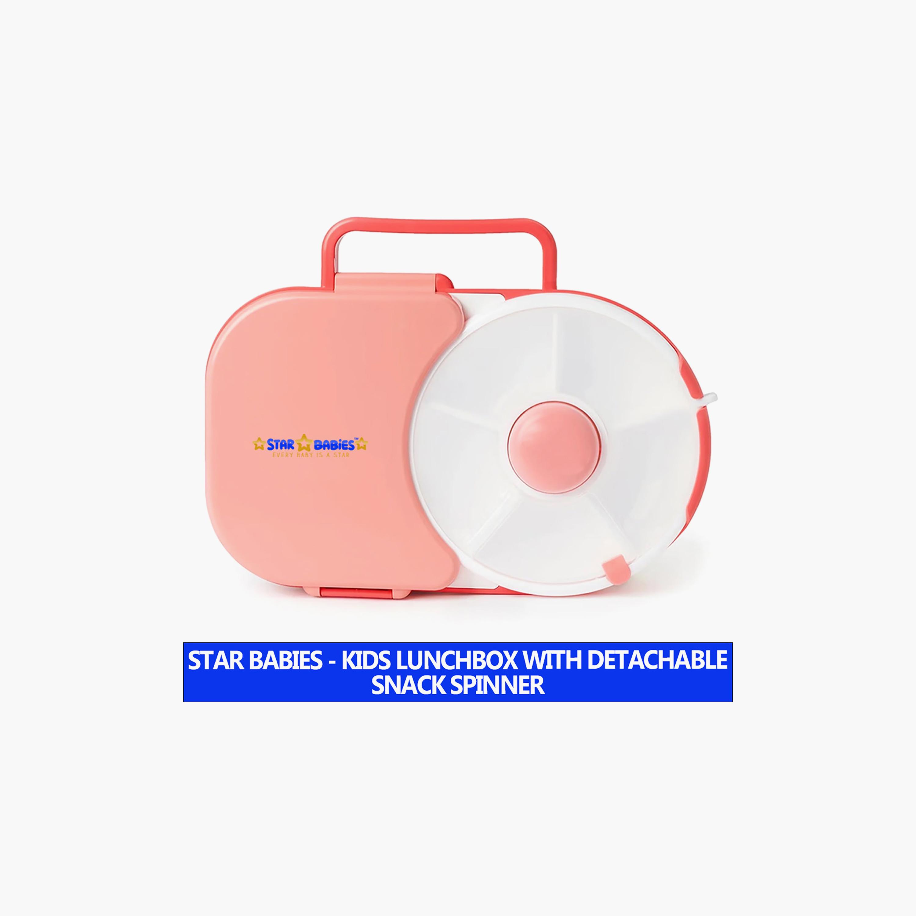 صندوق غداء بتصميم مقسم سادة مع مغزل قابل للفصل من ستار بيبيز - 870 مل-school-lunchessentials-lunchboxes-image-2