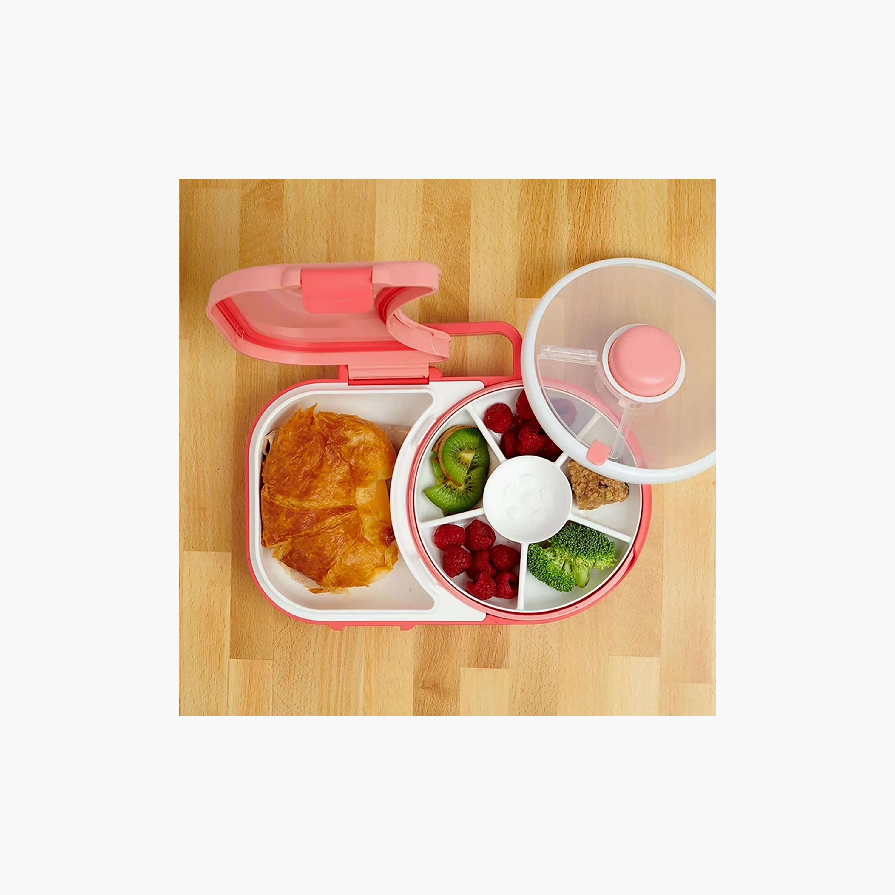 صندوق غداء بتصميم مقسم سادة مع مغزل قابل للفصل من ستار بيبيز - 870 مل-school-lunchessentials-lunchboxes-image-3
