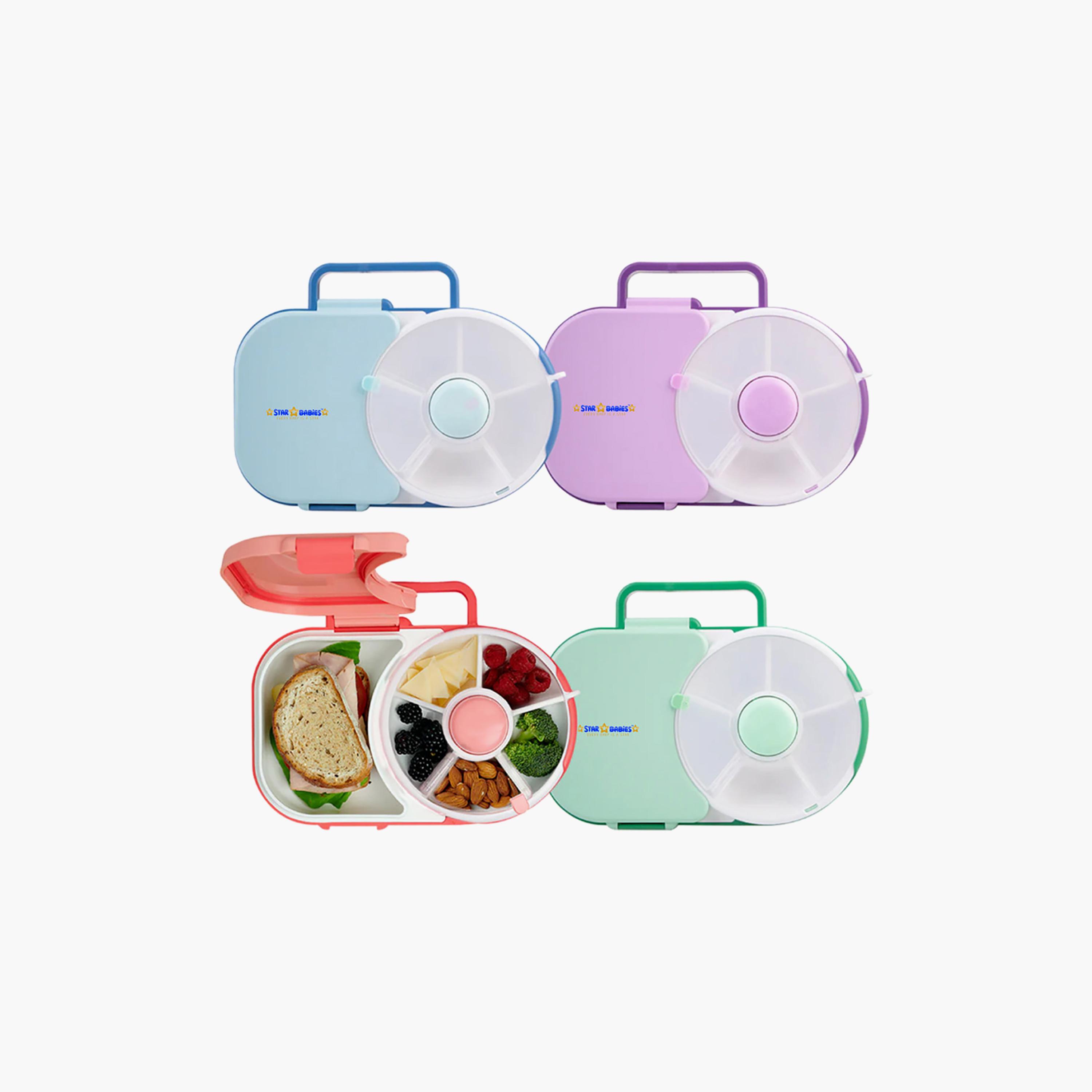 صندوق غداء بتصميم مقسم سادة مع مغزل قابل للفصل من ستار بيبيز - 870 مل-school-lunchessentials-lunchboxes-image-4