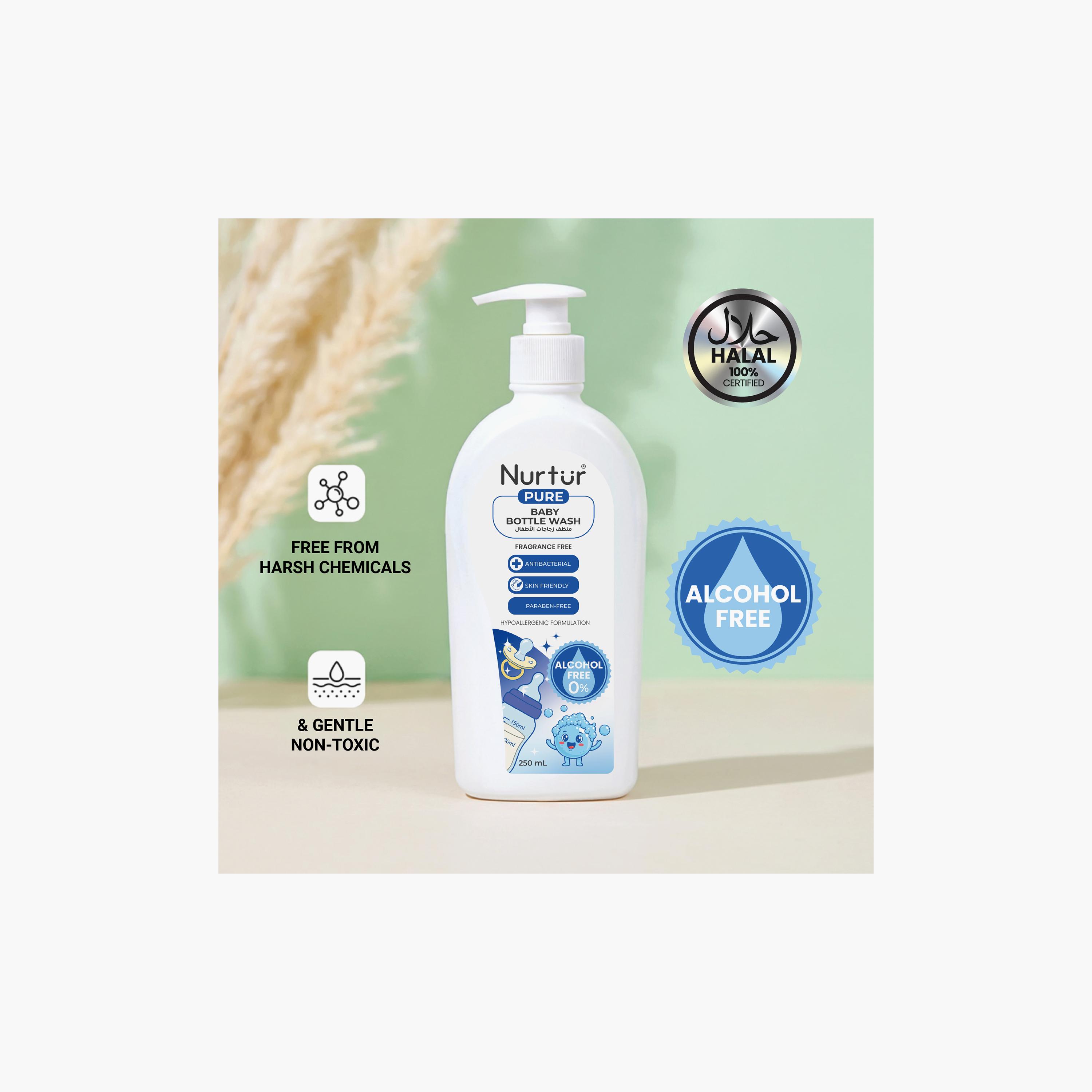 منظف زجاجات خالي من الكحول والبارابين سعة 250 مل من نيرتشر بيور-baby-feeding-cleaningliquids-image-2