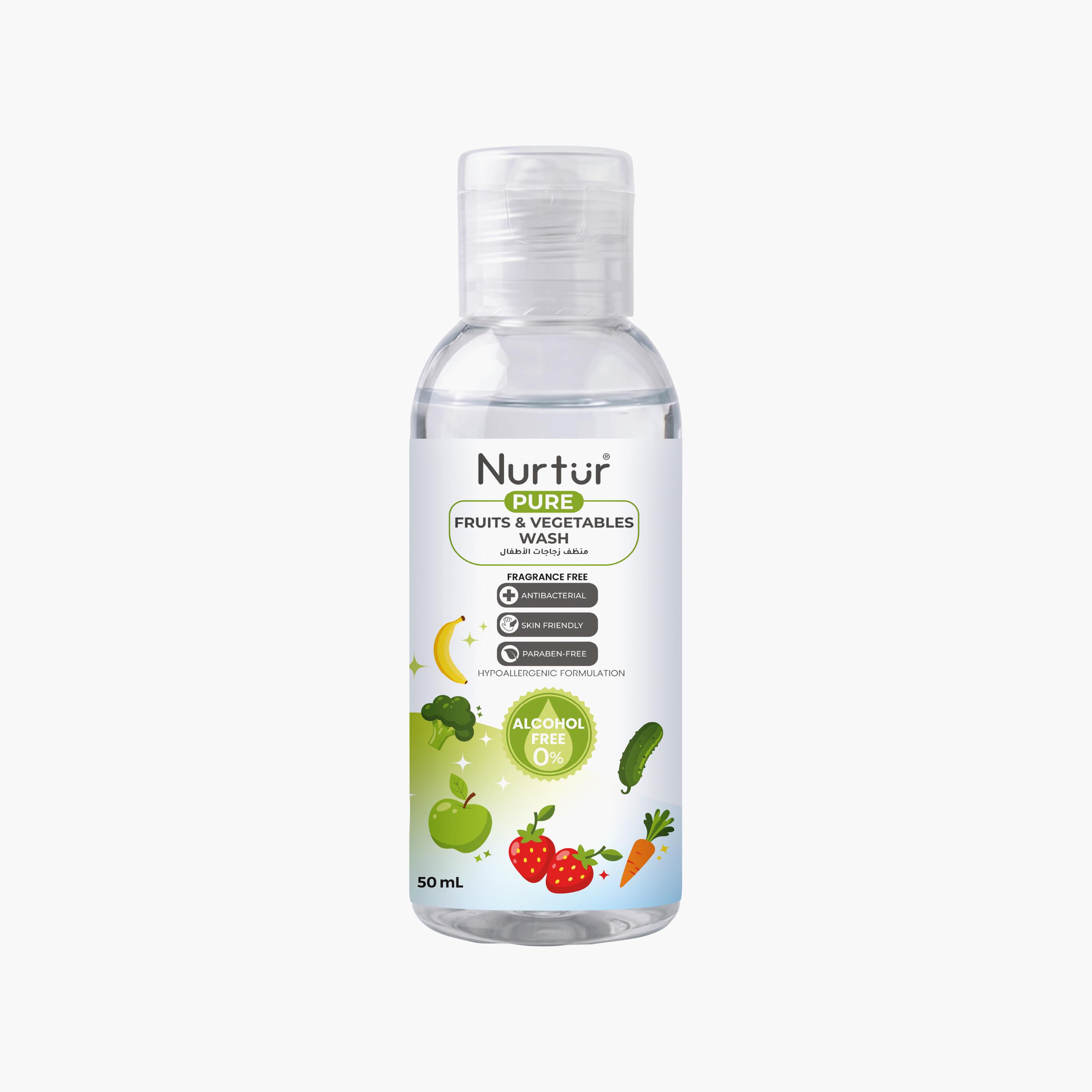 غسول فواكه وخضراوات خالي من الكحول والعطور سعة 50 مل من نيرتشر بيور-baby-feeding-cleaningliquids-image-1