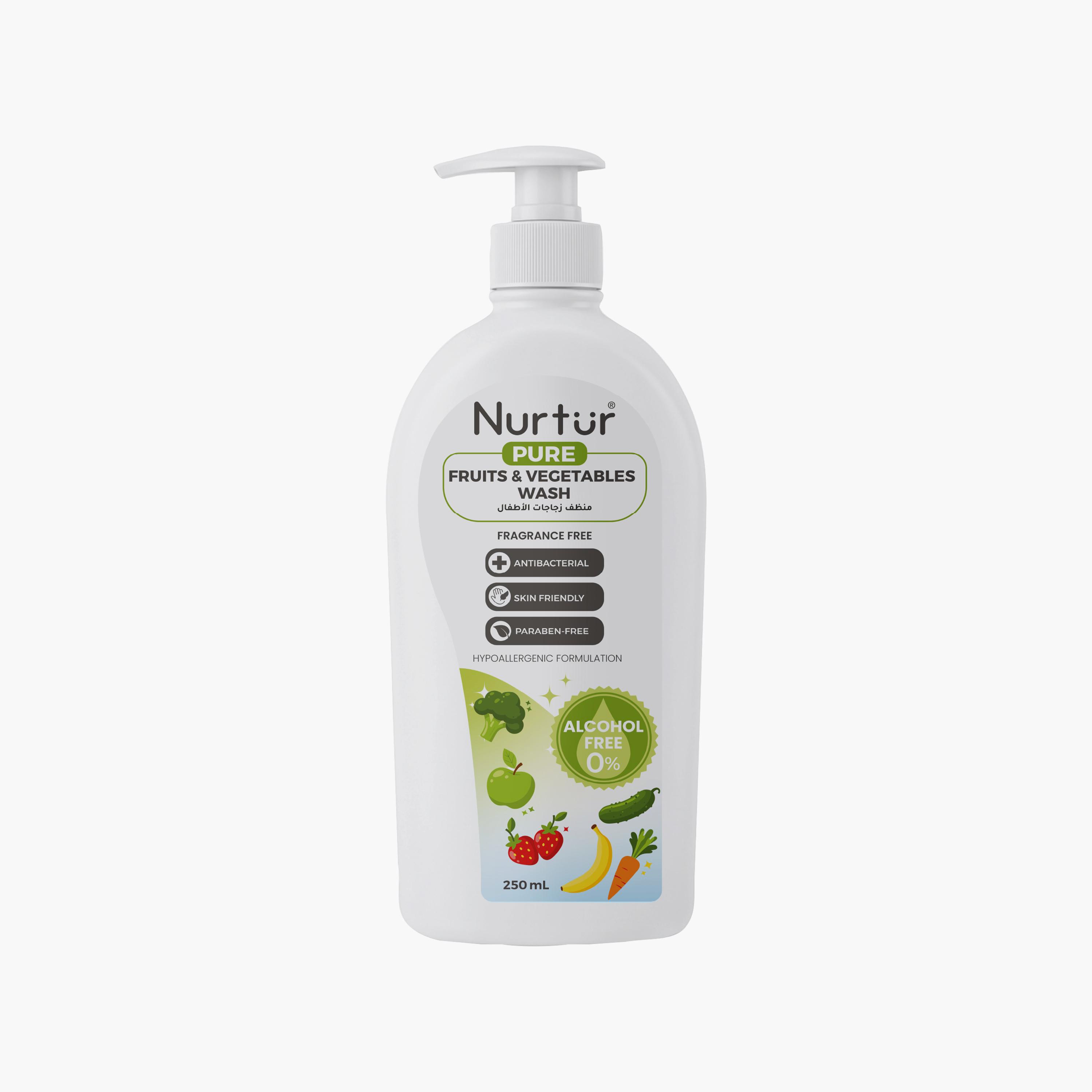 غسول فواكه وخضراوات خالي من الكحول والعطور سعة 250 مل من نيرتشر بيور-baby-feeding-cleaningliquids-image-1