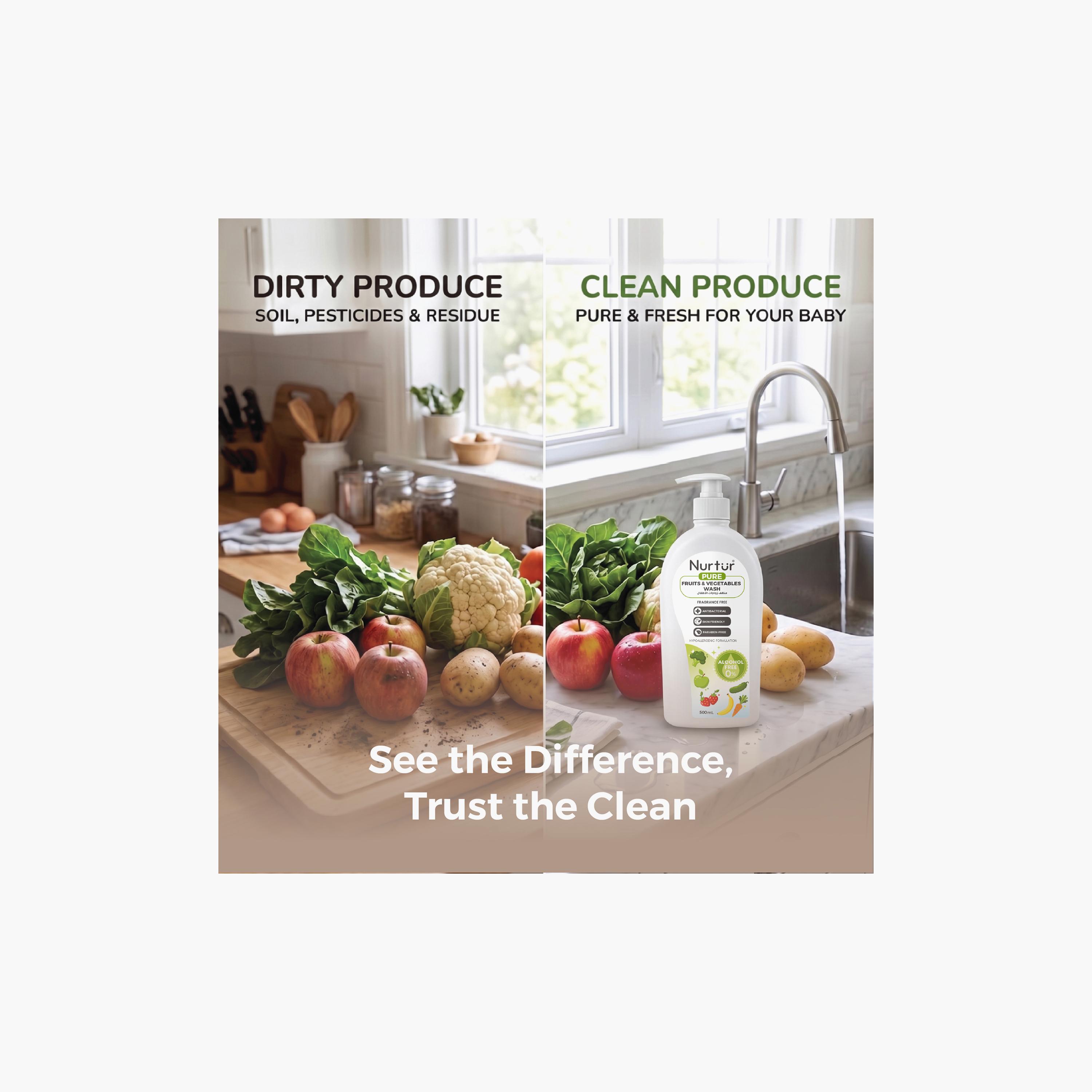 Nurtur Pure 3-Piece Alcohol & Fragrance Free Fruits & Vegetables Wash - 500 ml-baby-feeding-cleaningliquids-image-6