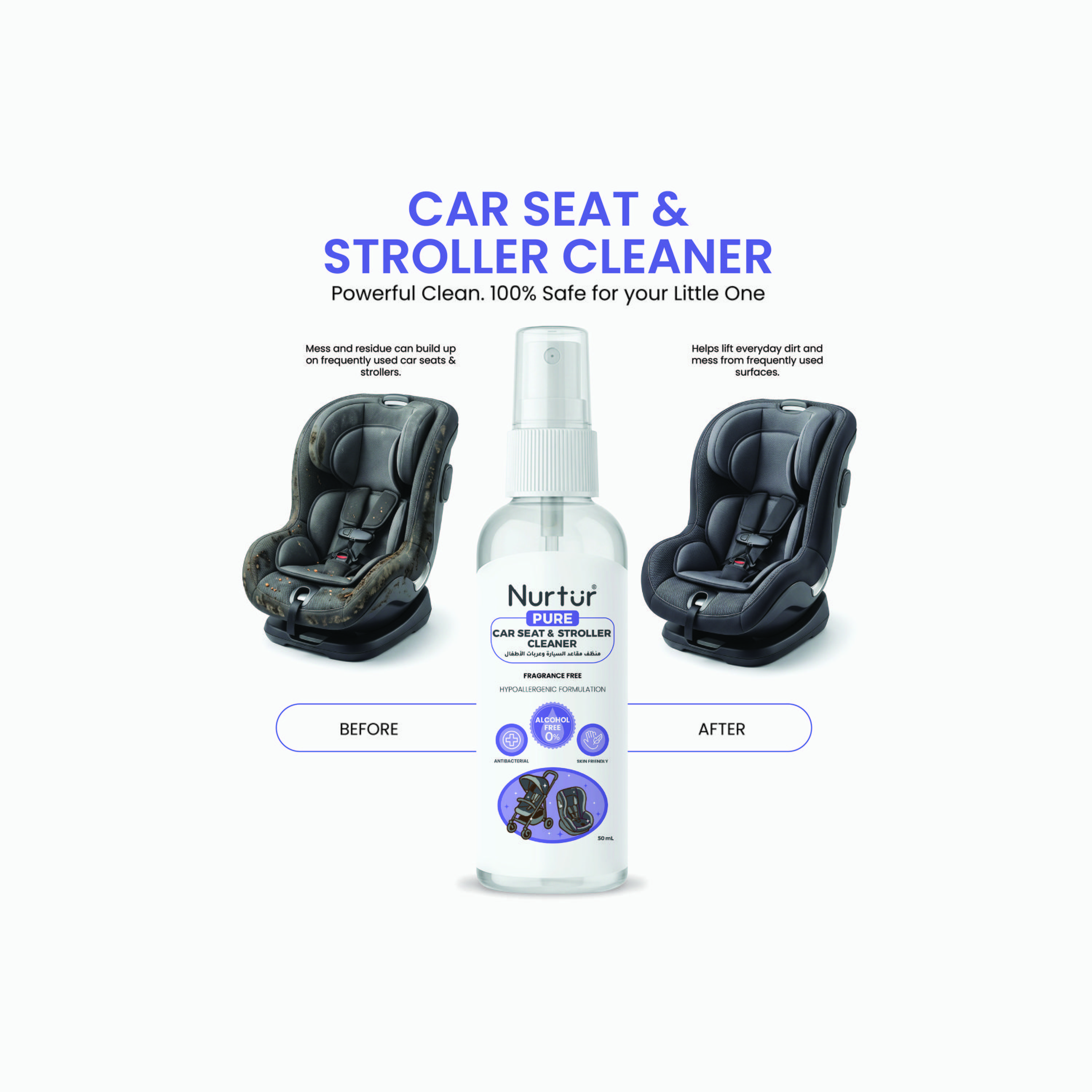 Nurtur Pure Alcohol & Fragrance Free Car Seat & Stroller Cleanser - 50 ml-baby-feeding-cleaningliquids-image-4