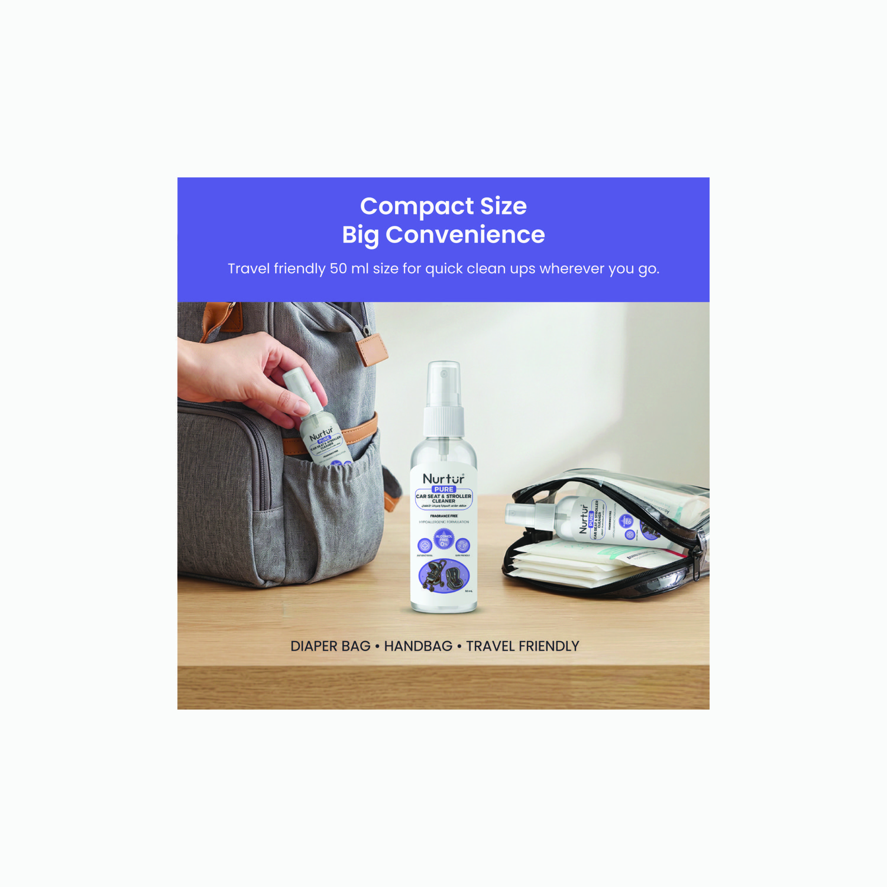 Nurtur Pure Alcohol & Fragrance Free Car Seat & Stroller Cleanser - 50 ml-baby-feeding-cleaningliquids-image-8