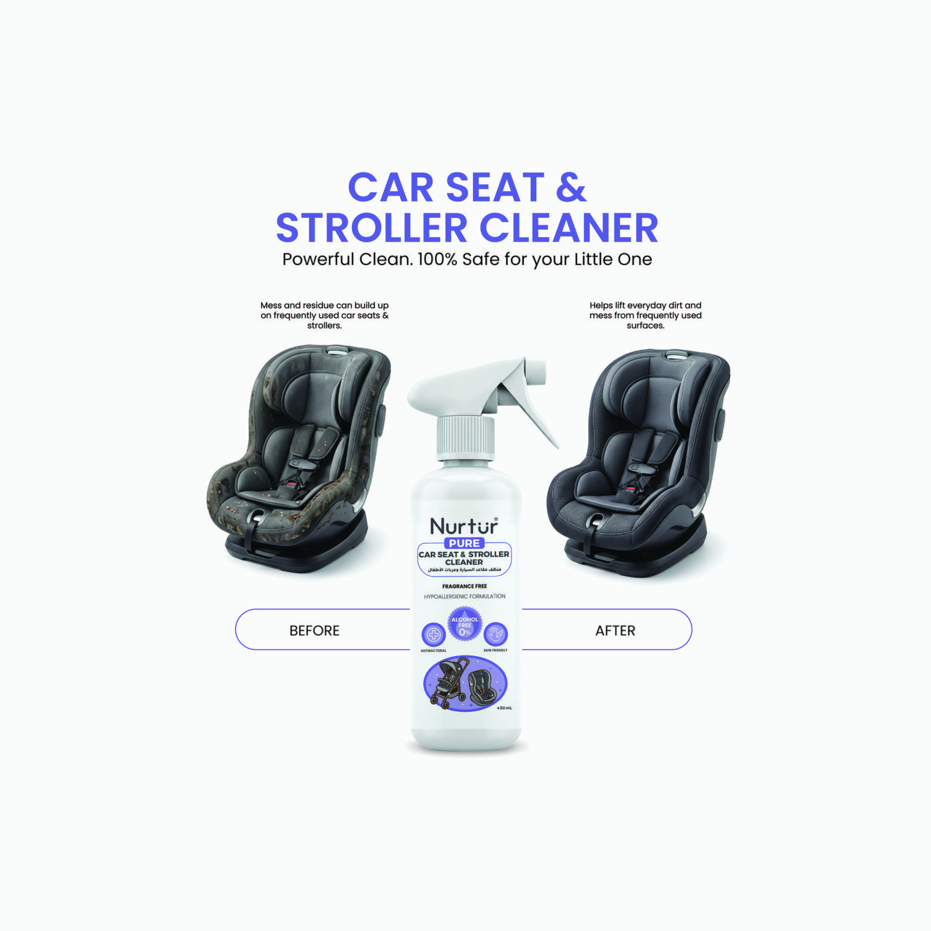 Nurtur Pure Alcohol & Fragrance Free Car Seat & Stroller Cleanser - 450 ml-baby-feeding-cleaningliquids-image-4