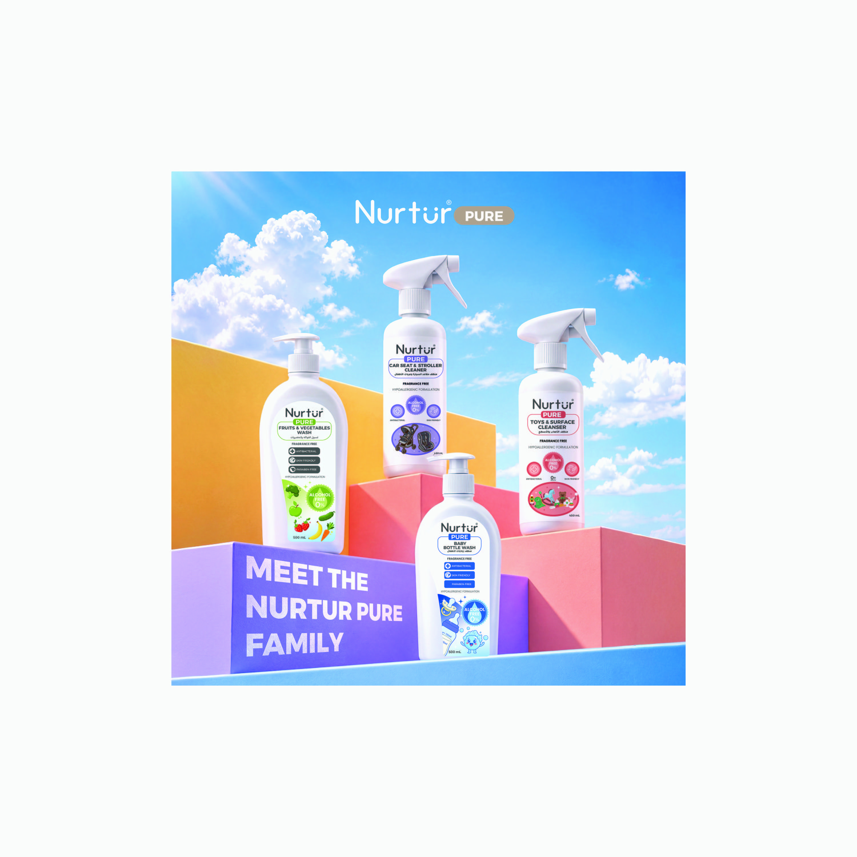 Nurtur Pure Alcohol & Fragrance Free Car Seat & Stroller Cleanser - 450 ml-baby-feeding-cleaningliquids-image-8