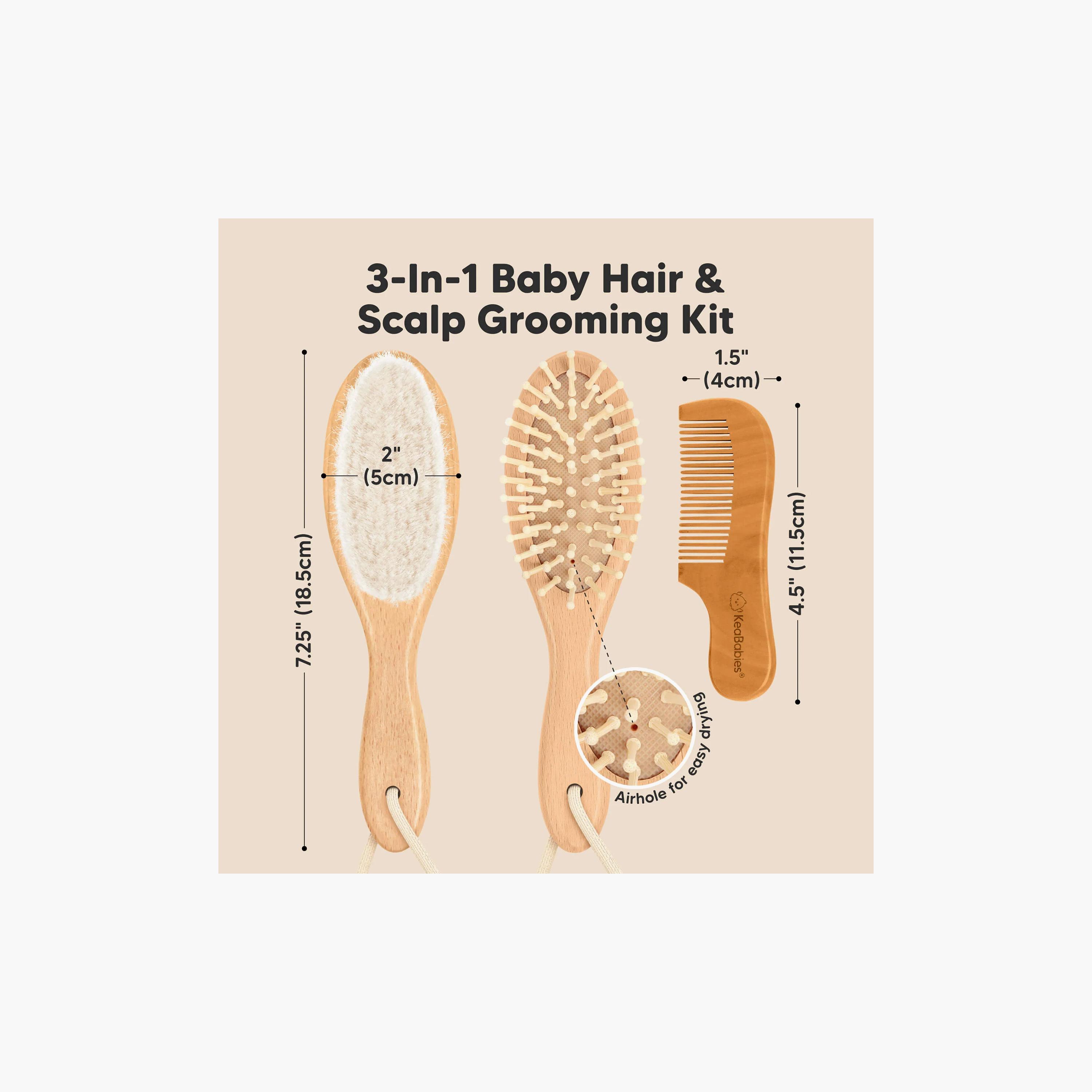 طقم فرشاة شعر ومشط للأطفال من كيابيبيز-baby-bathandcare-hairbodyskincare-image-2