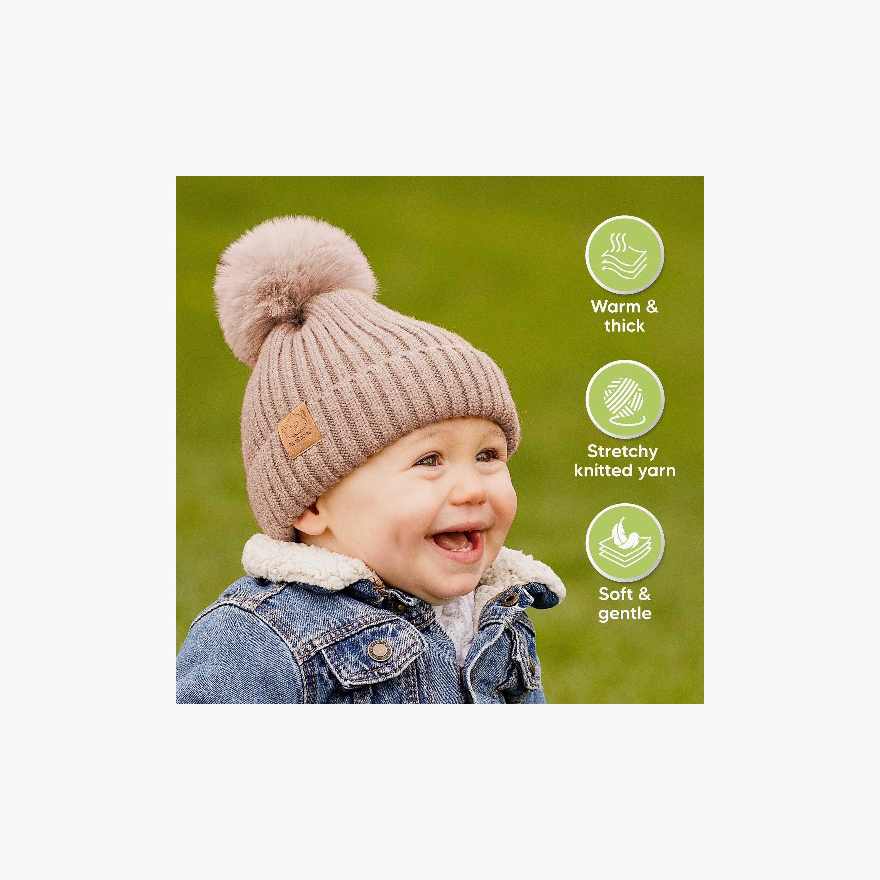 قبعات بيني تريكو بكرة بوم للأطفال عبوة من قطعتين من كيابيبيز-boys-accessories-caps-image-5