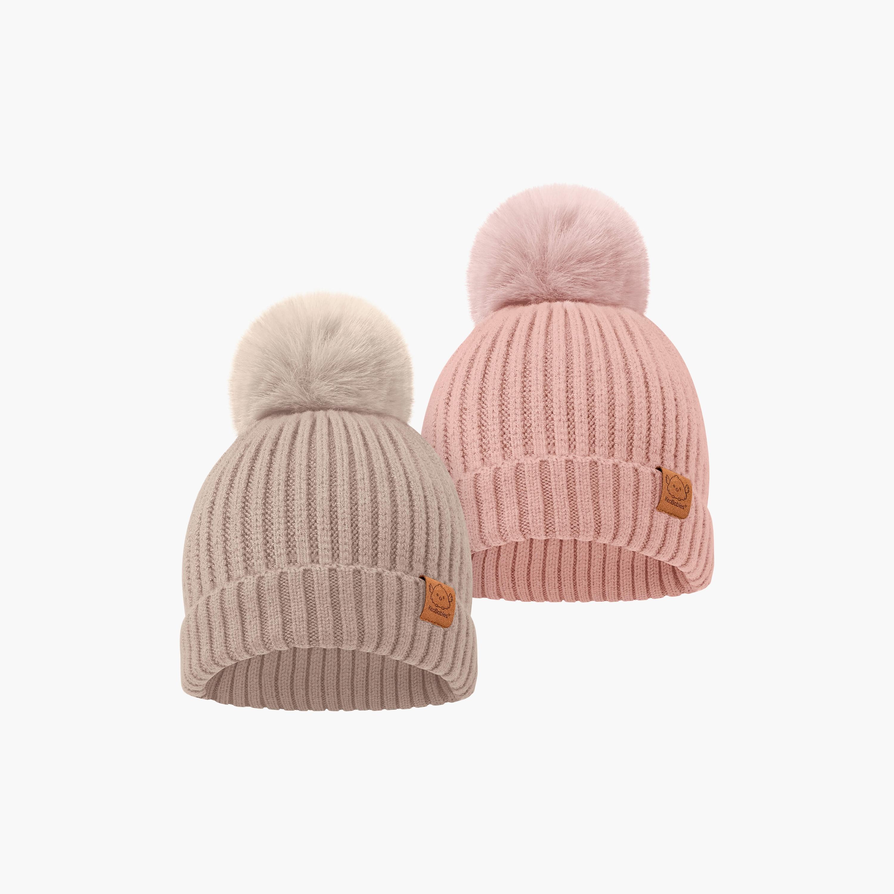 قبعات بيني تريكو بكرة بوم للأطفال عبوة من قطعتين من كيابيبيز-boys-accessories-caps-image-1