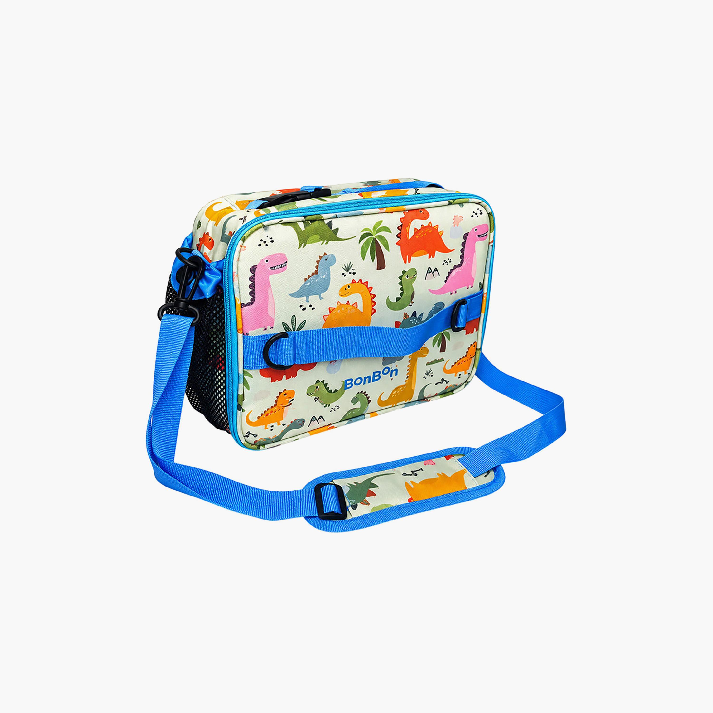 Bonbon Dinosaur Insulated Lunch Bag for Boys 2-5 Yrs with Bottle Holder & Shoulder Strap - 8.6 Inch-school-lunchessentials-lunchbags-image-1
