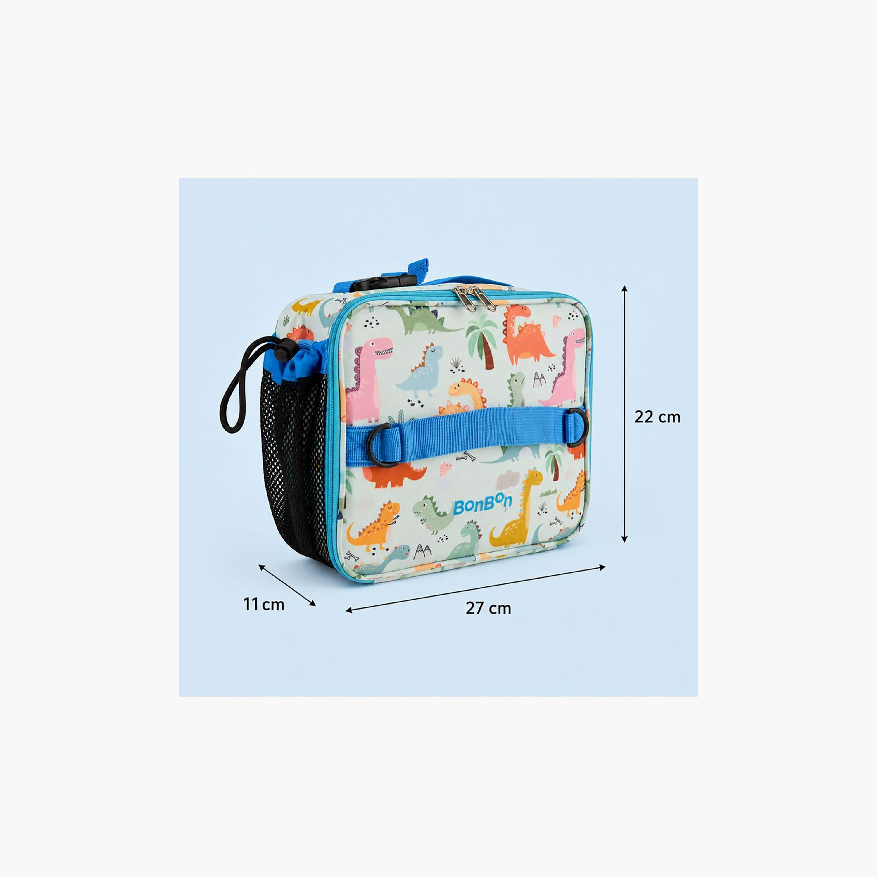Bonbon Dinosaur Insulated Lunch Bag for Boys 2-5 Yrs with Bottle Holder & Shoulder Strap - 8.6 Inch-school-lunchessentials-lunchbags-image-7