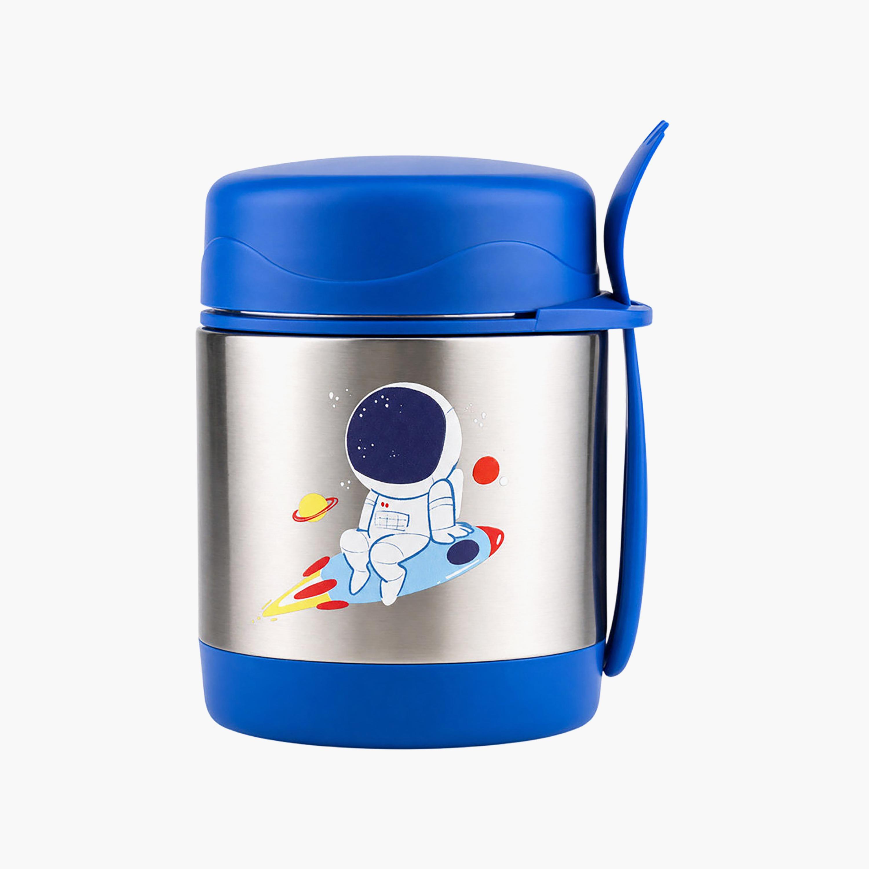Bonbon Astronaut Insulated SS Food Jar for Boys with Spork - 300 ml-school-lunchessentials-lunchboxes-image-1