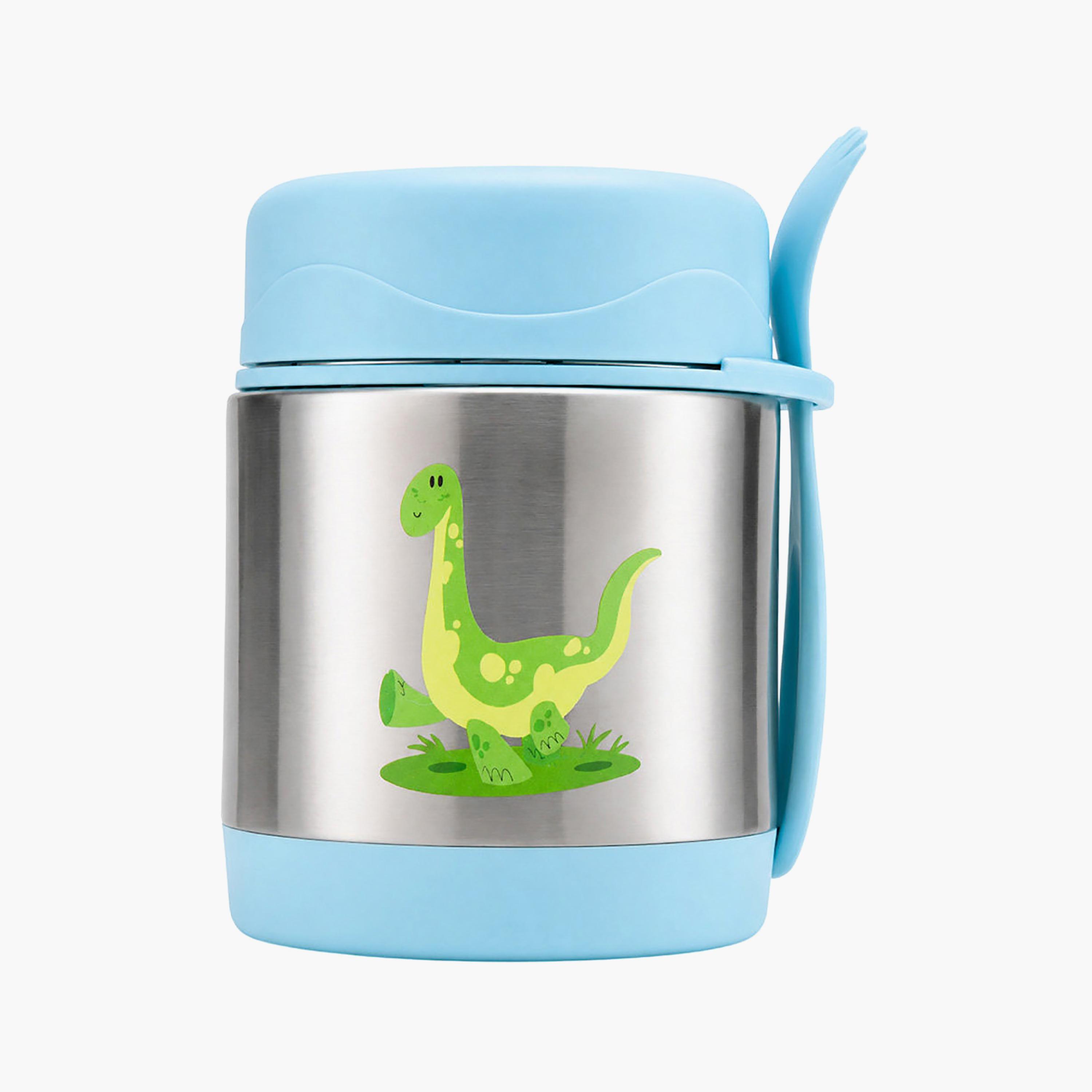 Bonbon Dinosaur Insulated SS Food Jar for Boys with Spork - 300 ml-school-lunchessentials-lunchboxes-image-1